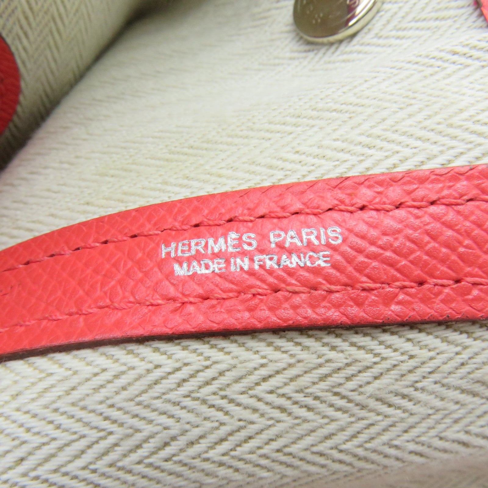 HERMES Epsom Leather Garden Party PM Tote Bag Silver Buckle Handle Bag T5 Pink