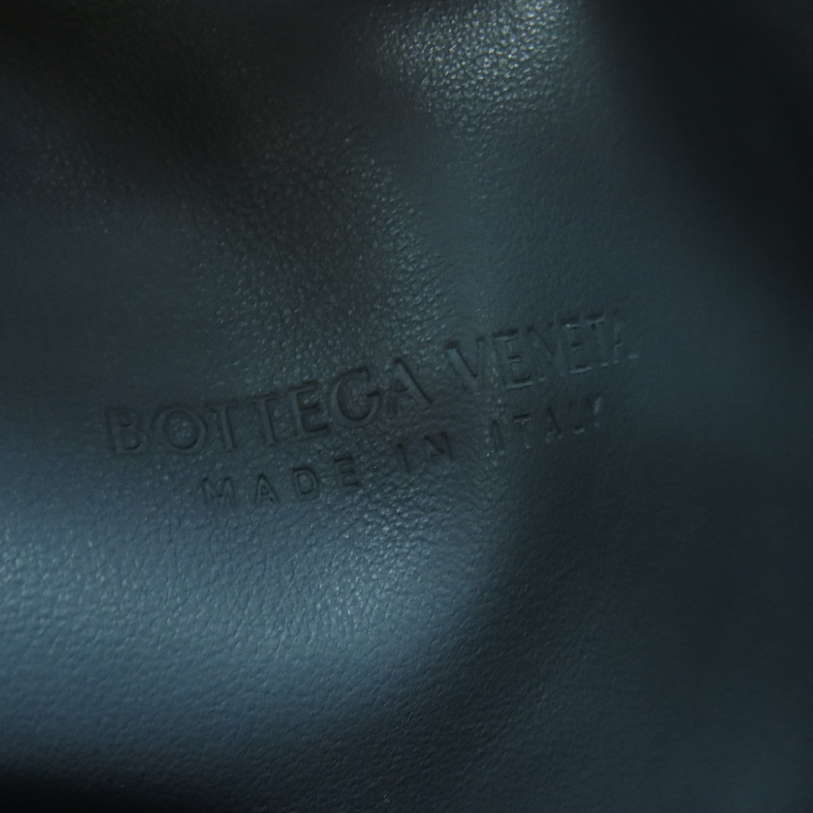 BOTTEGA VENETA Textured Leather Shoulder Bag Gold Buckle Gray