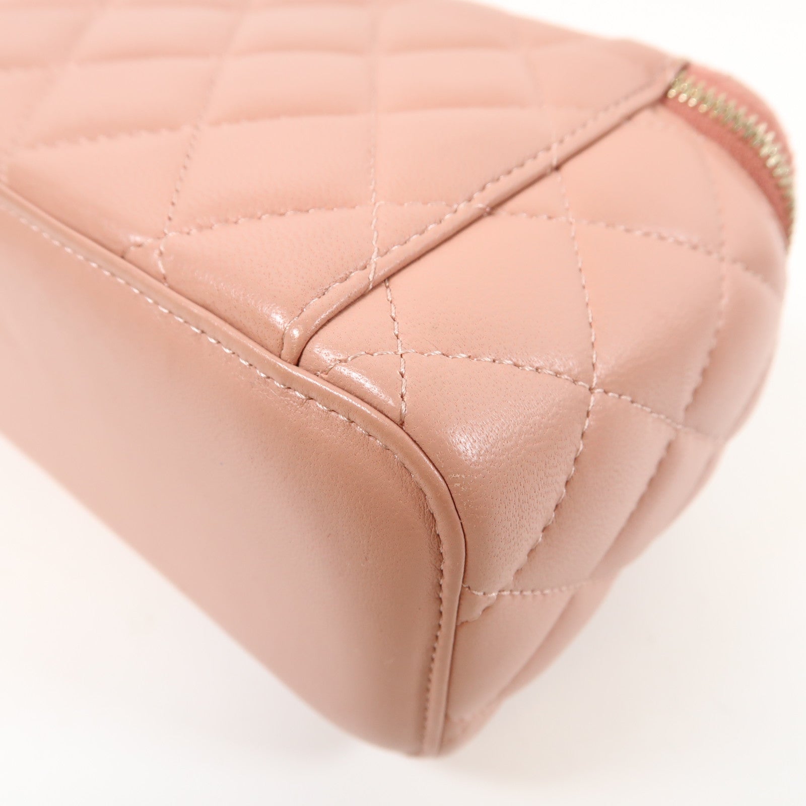 CHANEL 菱格羊皮皮革Chain Shoulder Bag金扣鏈帶肩背袋粉紅色