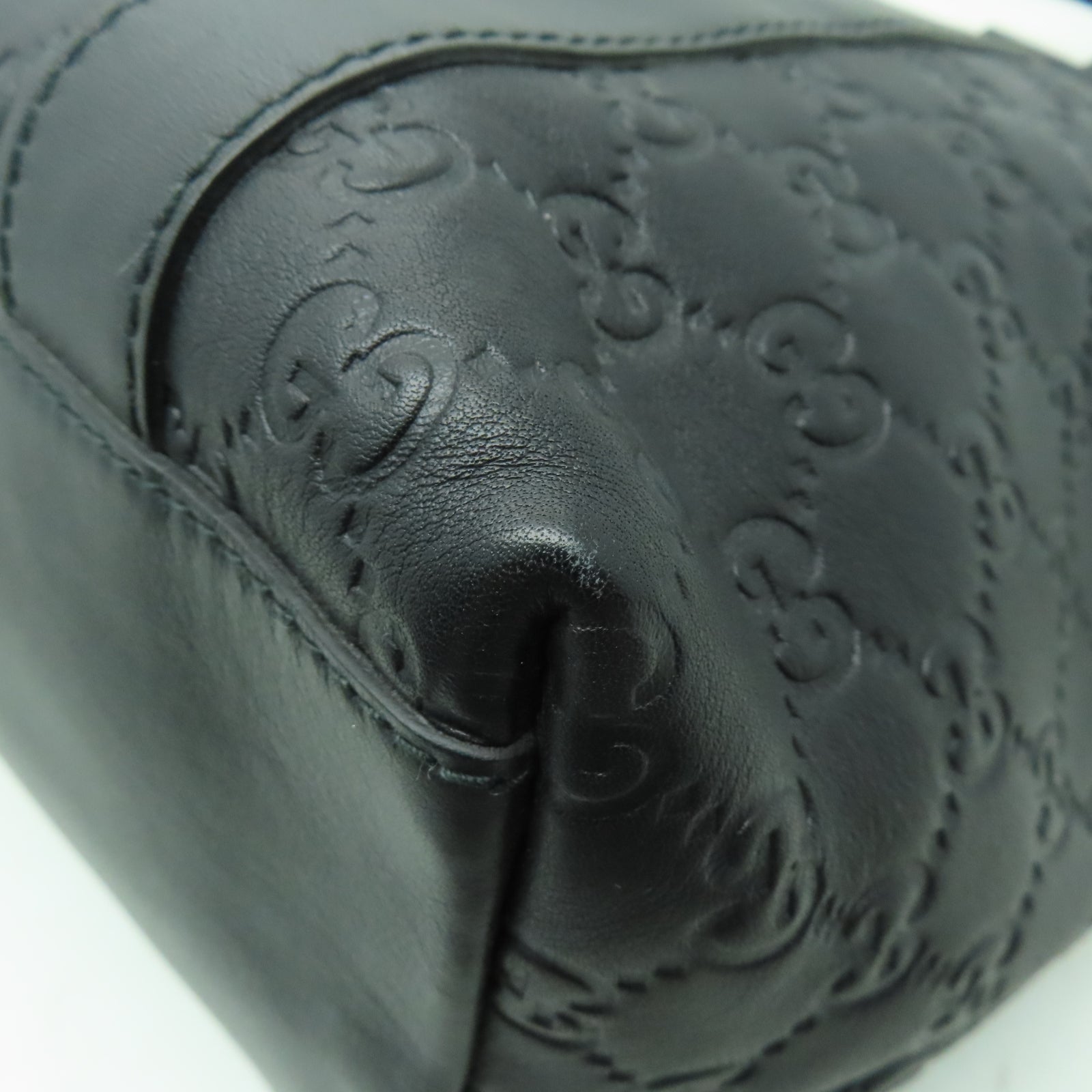 GUCCI 牛皮皮革2 Way Shoulder金扣/銀扣手挽肩背兩用袋黑色