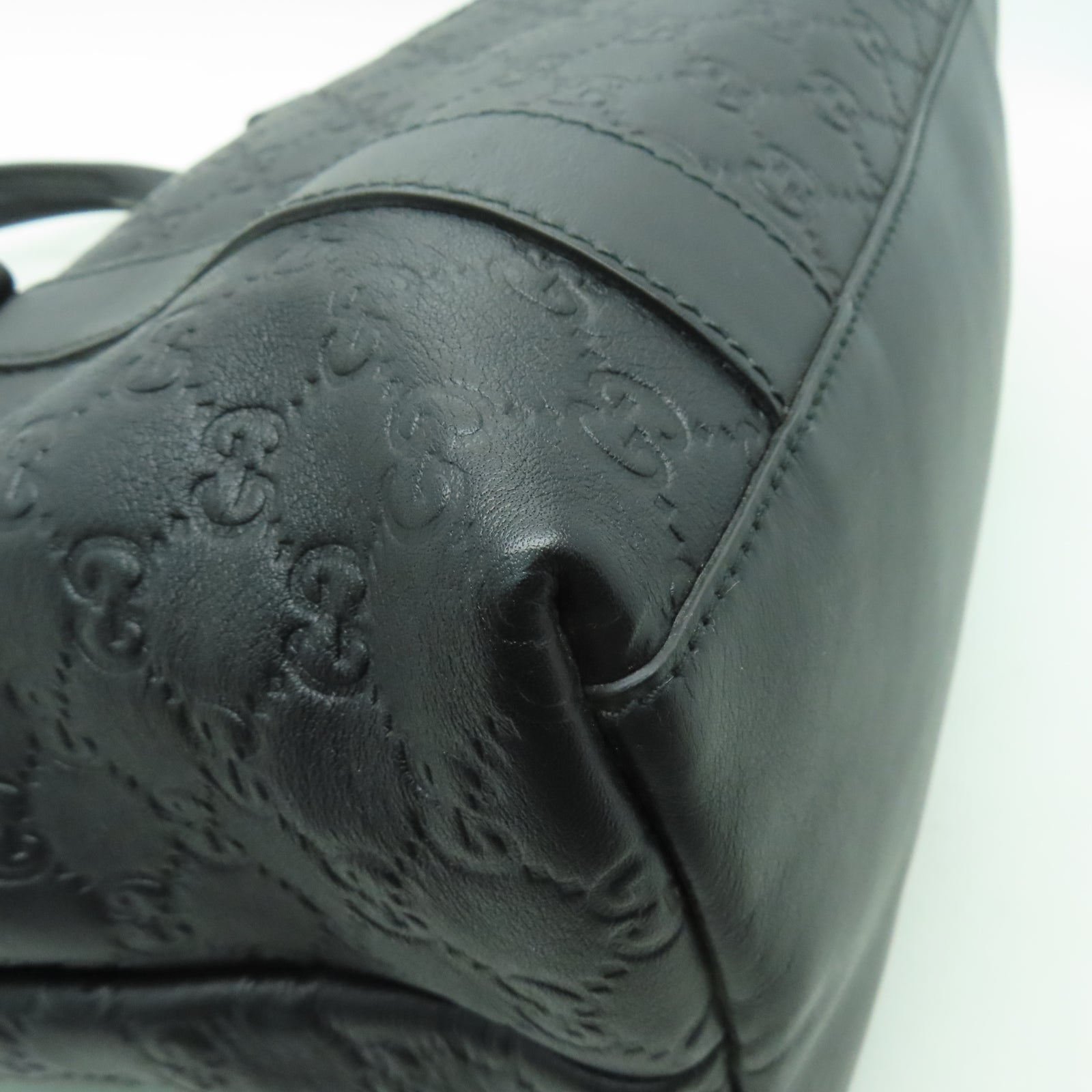 GUCCI 牛皮皮革2 Way Shoulder金扣/銀扣手挽肩背兩用袋黑色