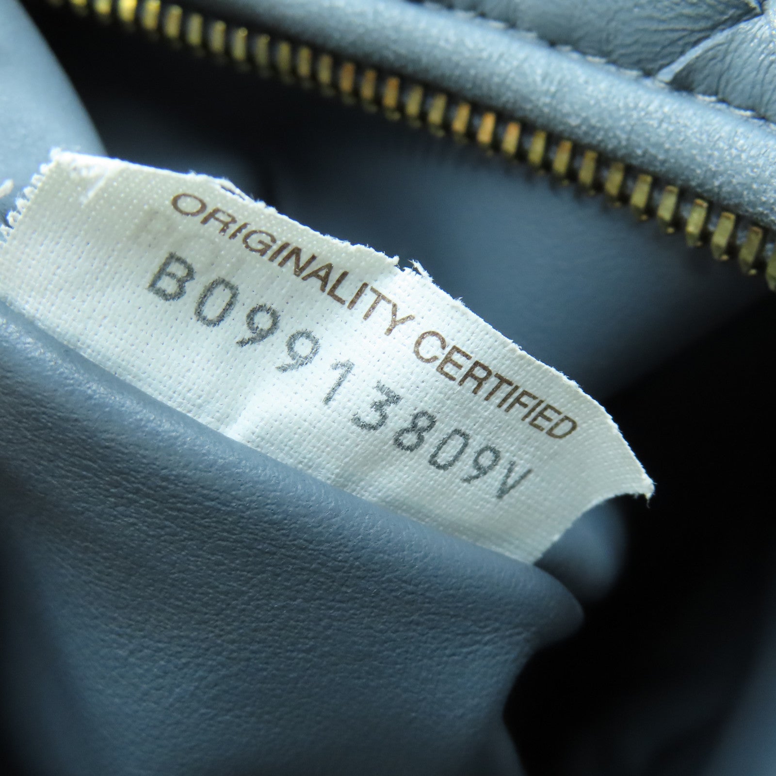 BOTTEGA VENETA Textured Leather Shoulder Bag Gold Buckle Gray