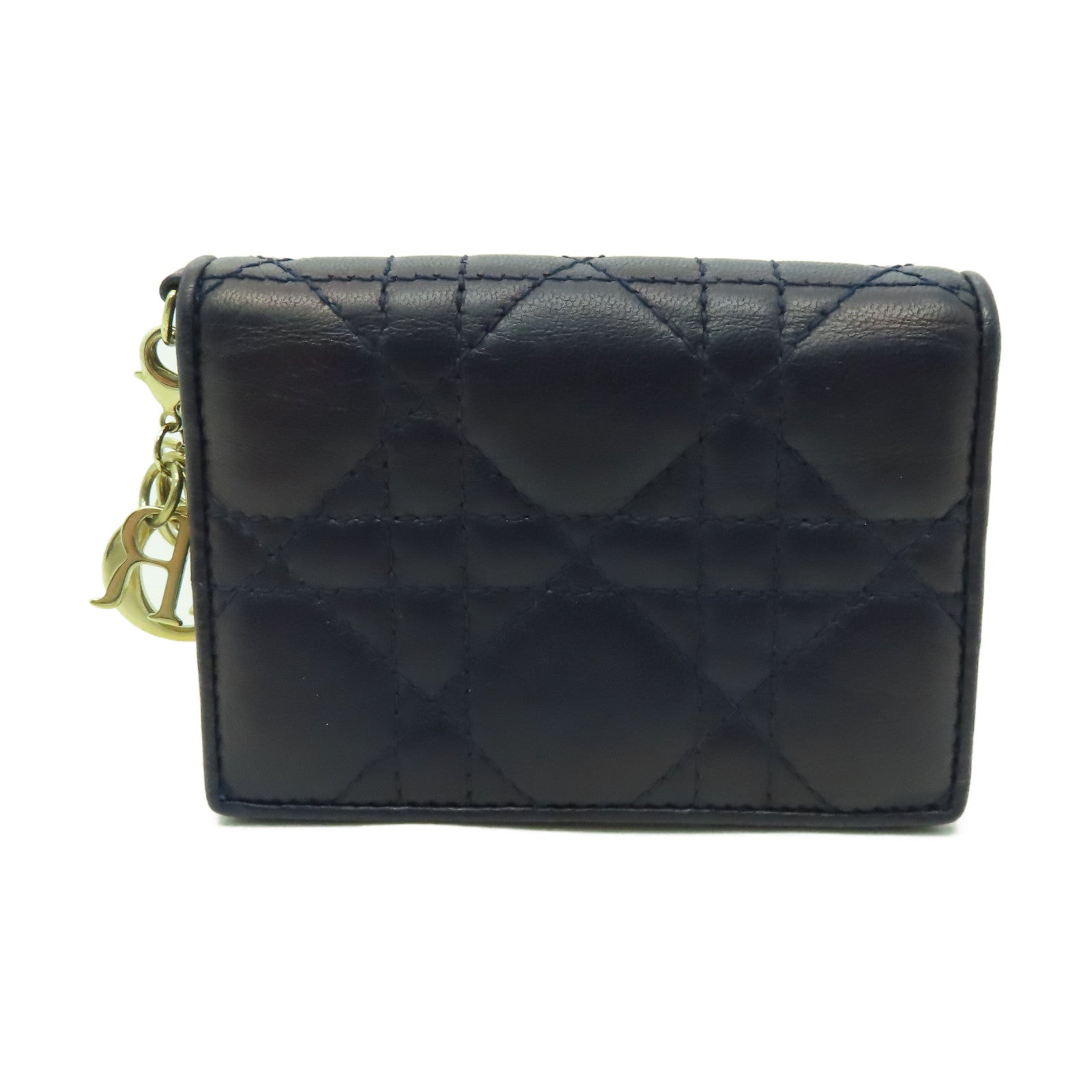 Dior 羊皮皮革Card Case金扣卡片套深藍色