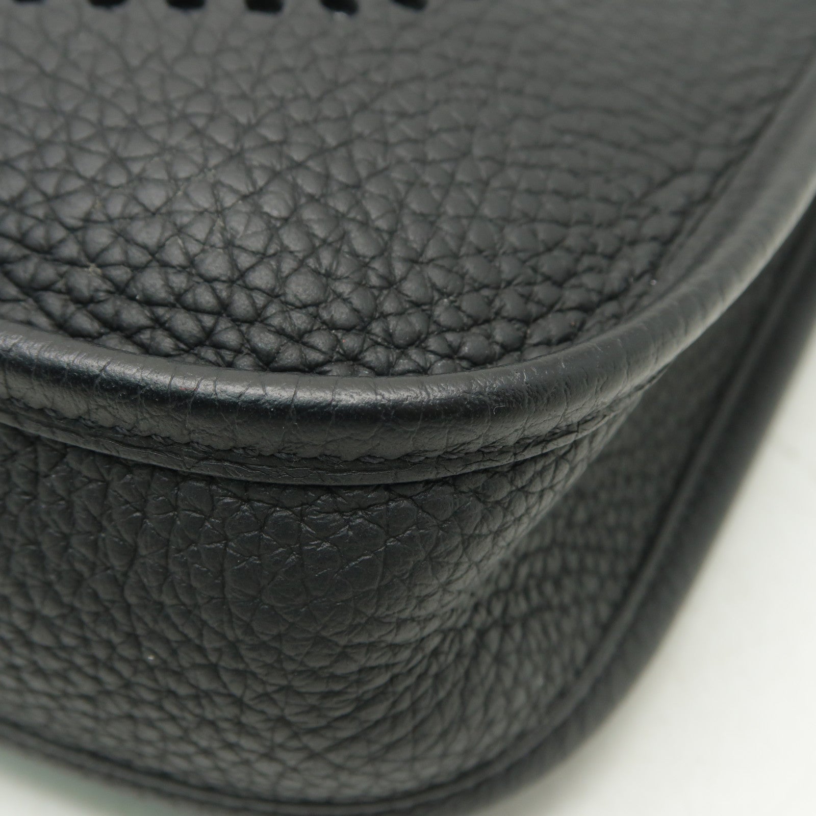 HERMES Clemence皮革Evelyne TPM金扣肩背袋黒色