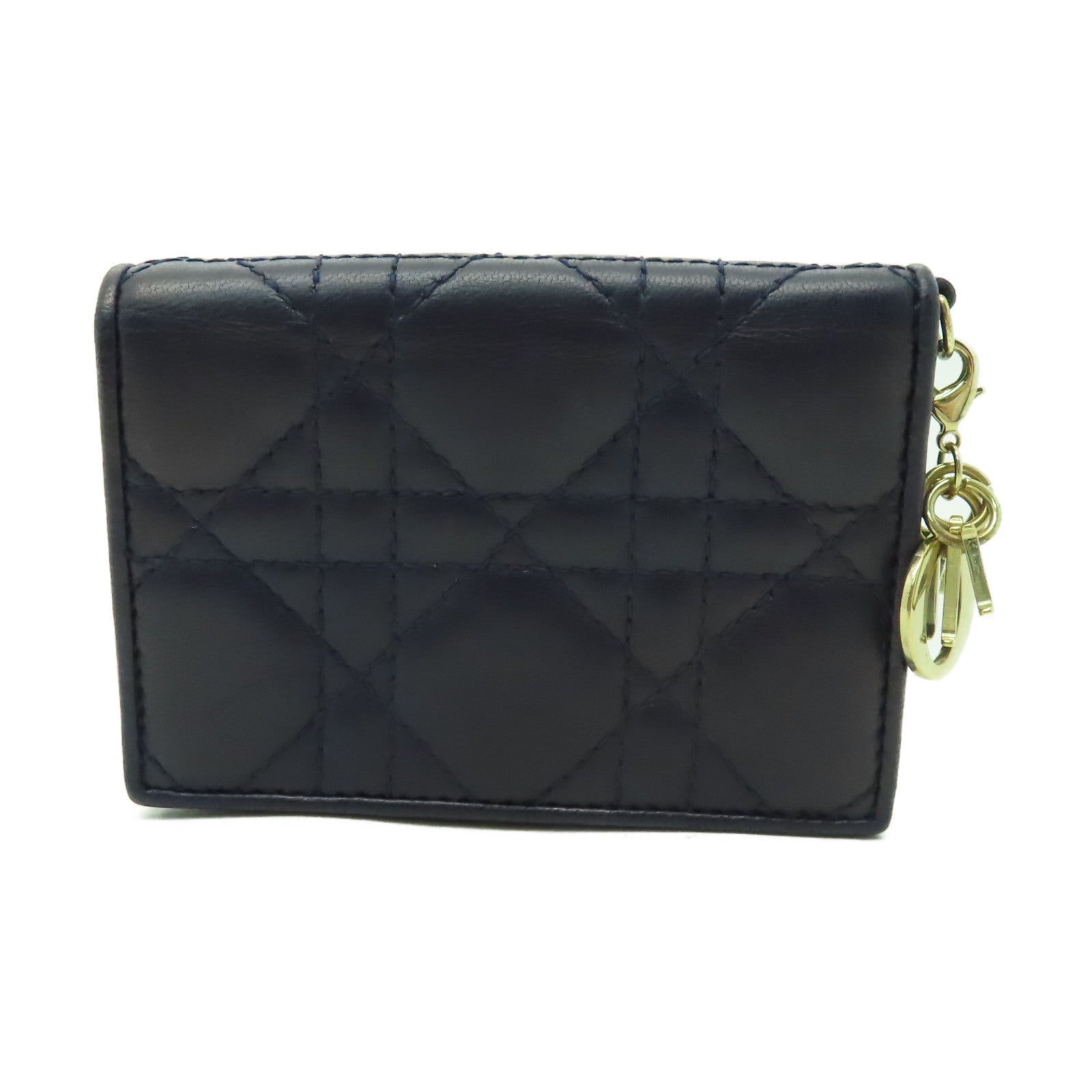 Dior 羊皮皮革Card Case金扣卡片套深藍色