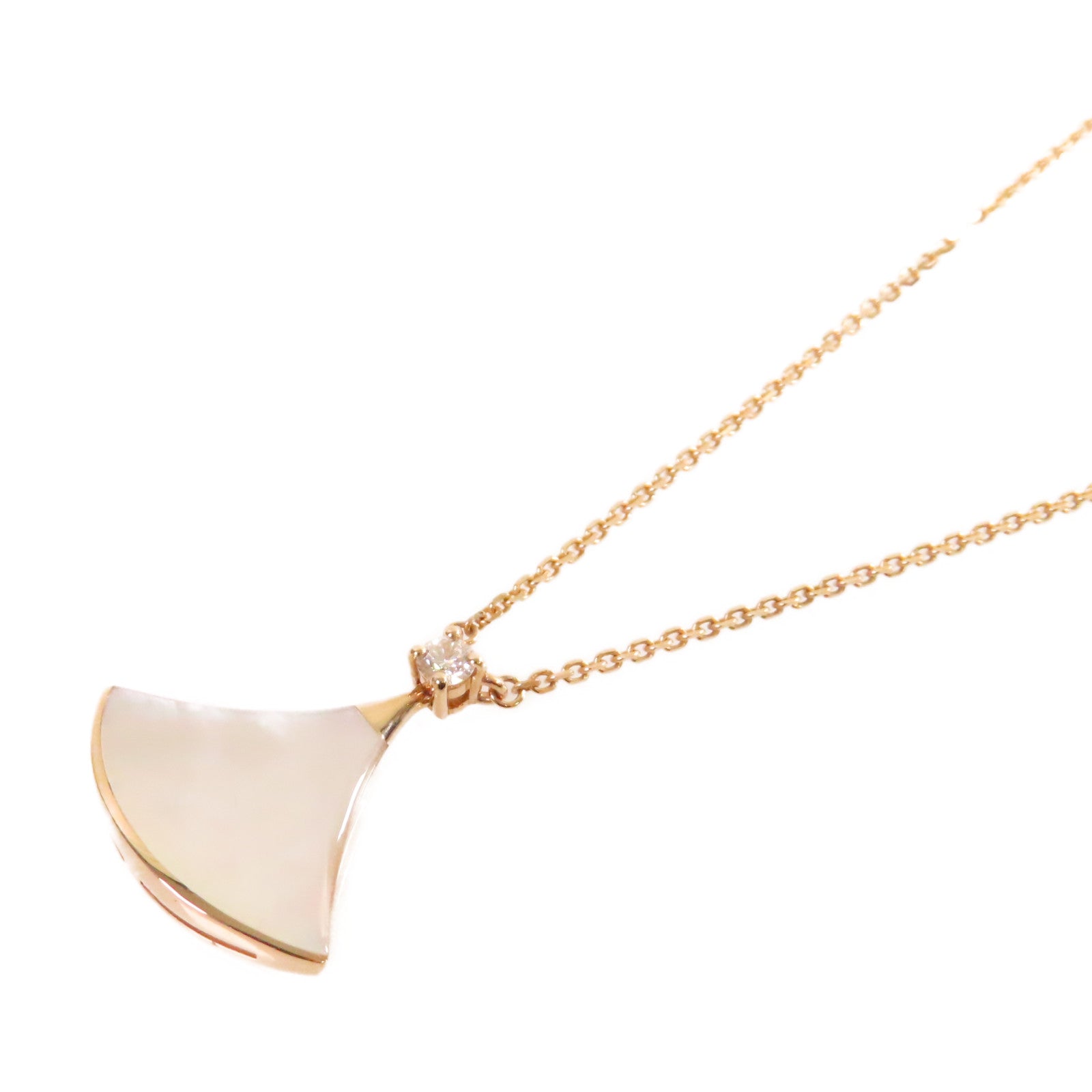 BVLGARI 18K玫瑰金/珍珠母Divas' Dream Necklace項鏈珍珠色/金色