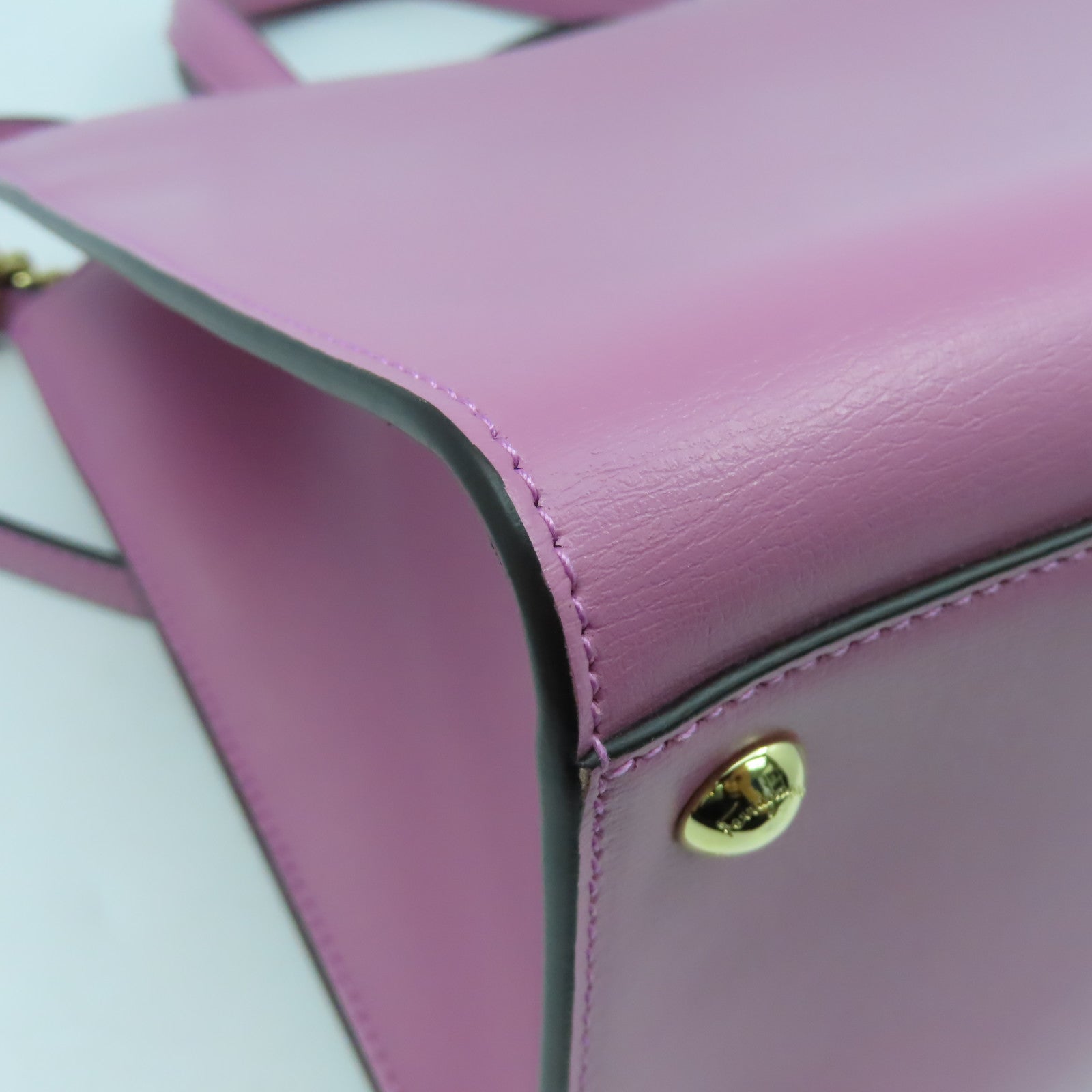 Salvatore Ferragamo 牛皮皮革Chain Shoulder Bag金扣手挽肩背兩用袋暗粉紅色
