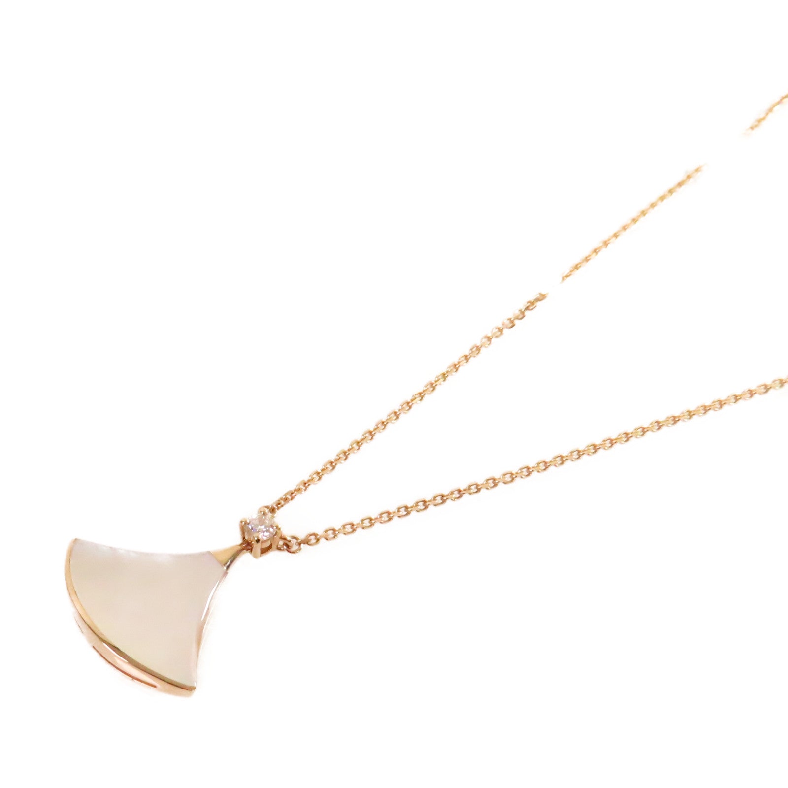 BVLGARI 18K玫瑰金/珍珠母Divas' Dream Necklace項鏈珍珠色/金色