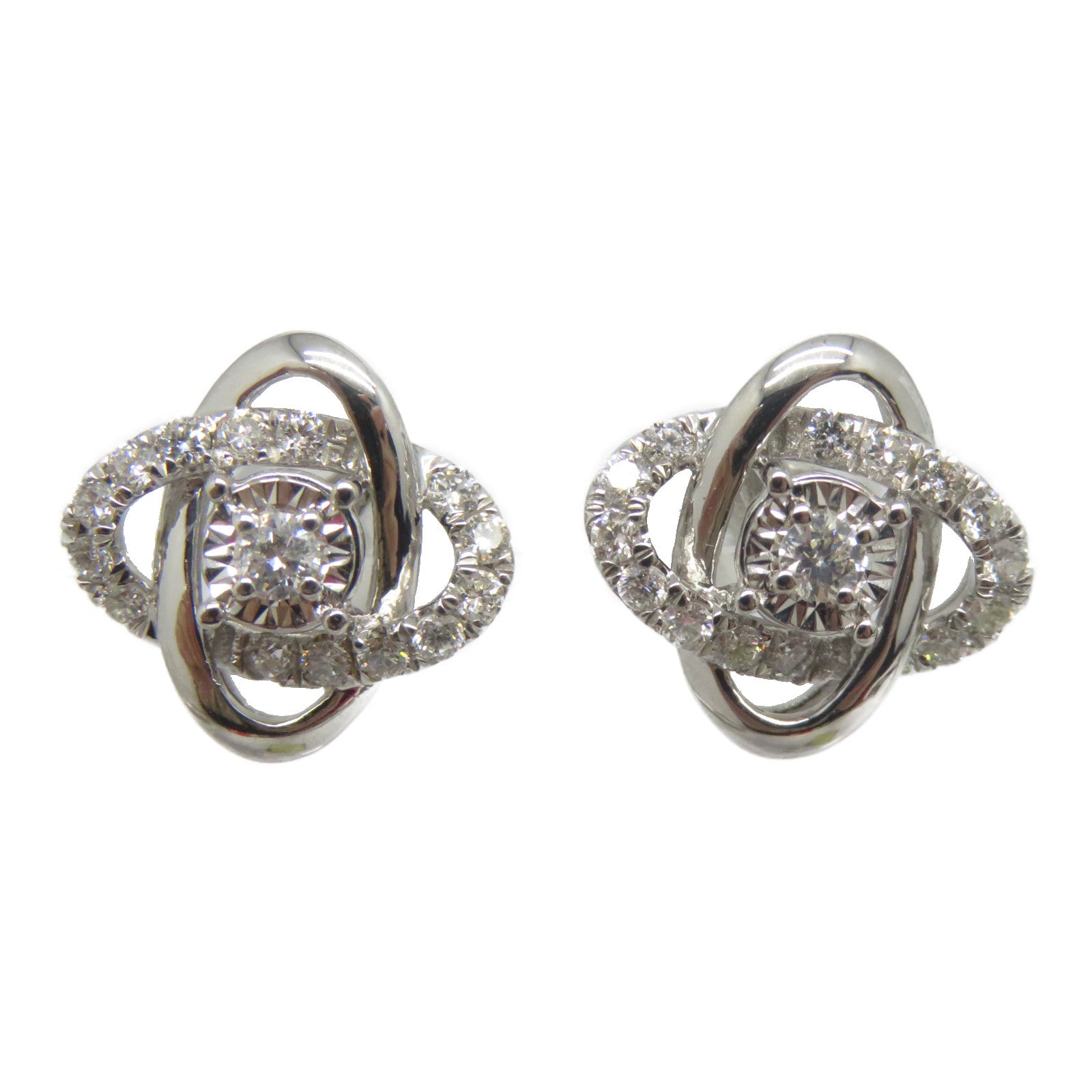 JEWELRY 18K白金Diamond Earrings 0.082ct/0.266ct鑽石耳環