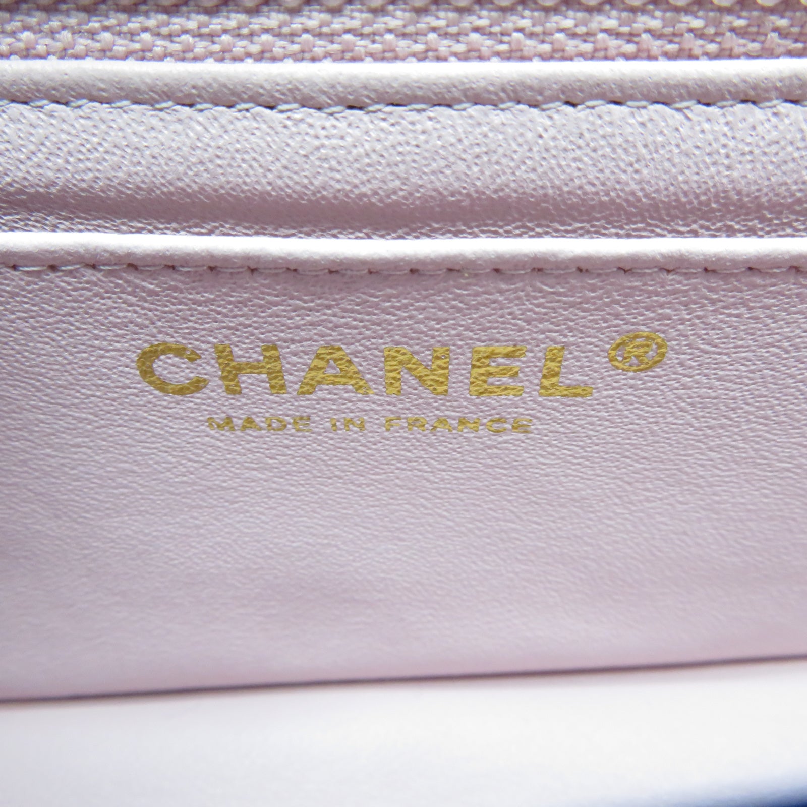 CHANEL 菱格粗花呢Classic 20cm金扣鏈帶肩背袋粉紅色