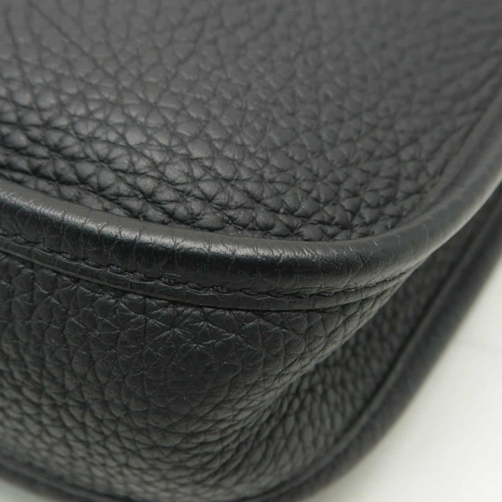 HERMES Clemence皮革Evelyne TPM金扣肩背袋黒色