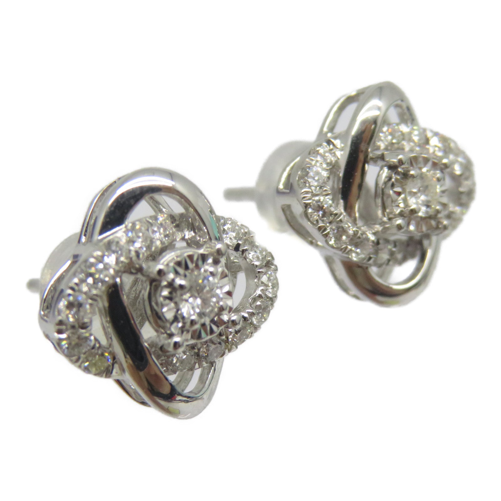 JEWELRY 18K白金Diamond Earrings 0.082ct/0.266ct鑽石耳環
