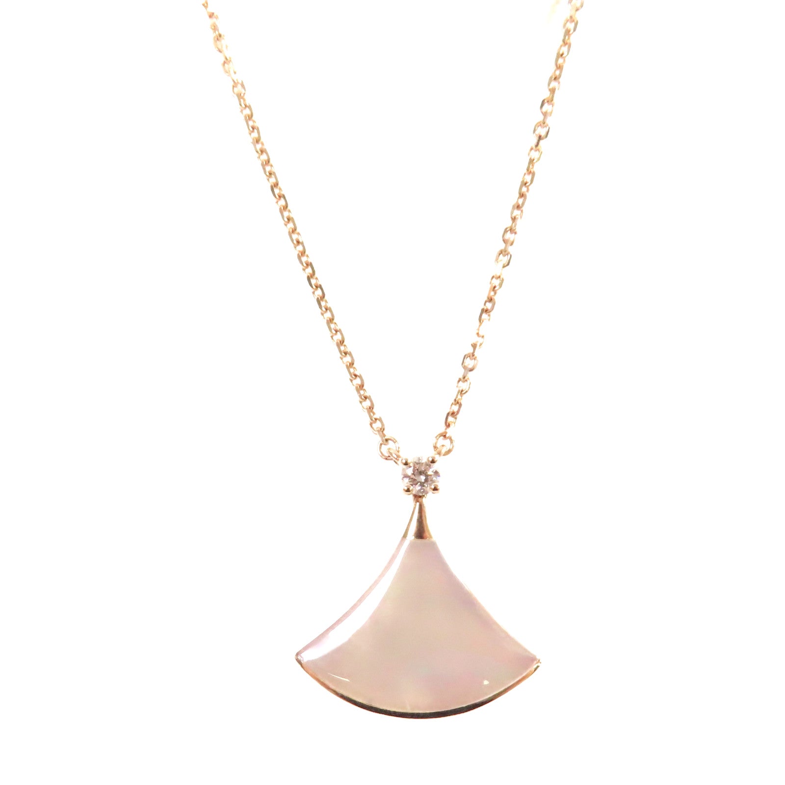 BVLGARI 18K玫瑰金/珍珠母Divas' Dream Necklace項鏈珍珠色/金色