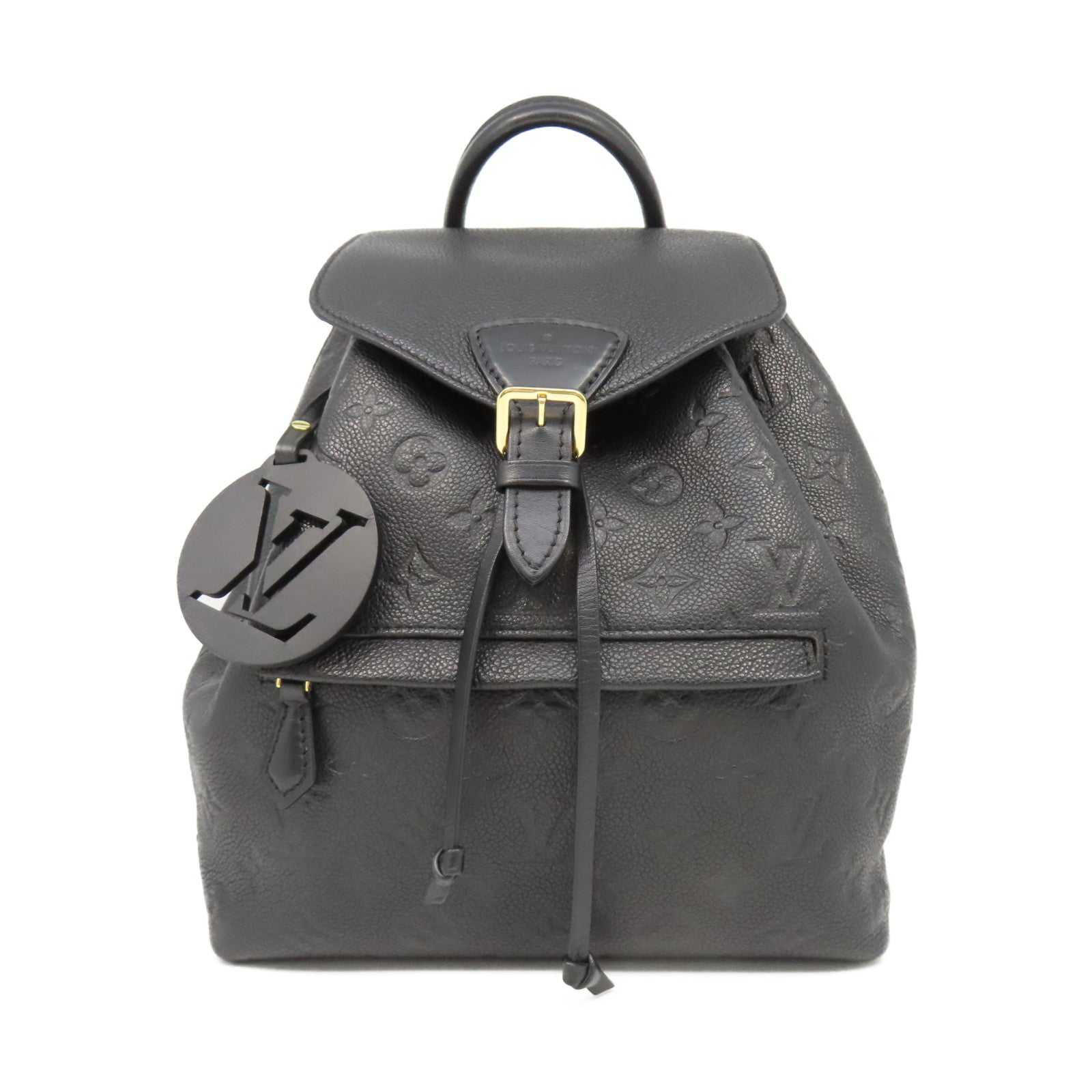 LOUIS VUITTON Monogram Empreinte Montsouris Backpack金扣背包黑色