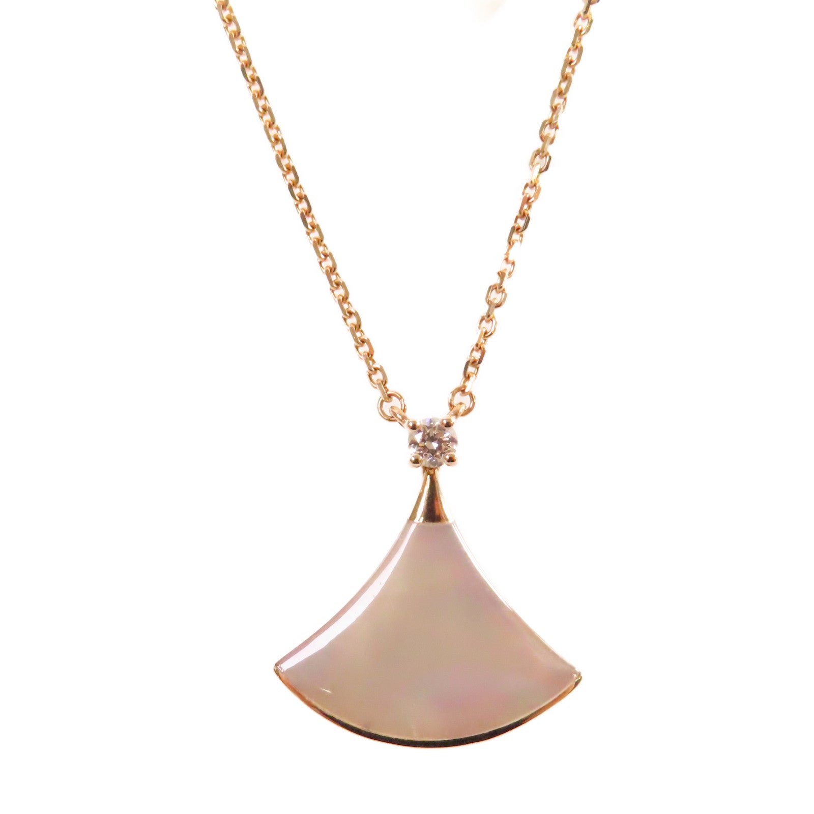 BVLGARI 18K玫瑰金/珍珠母Divas' Dream Necklace項鏈珍珠色/金色
