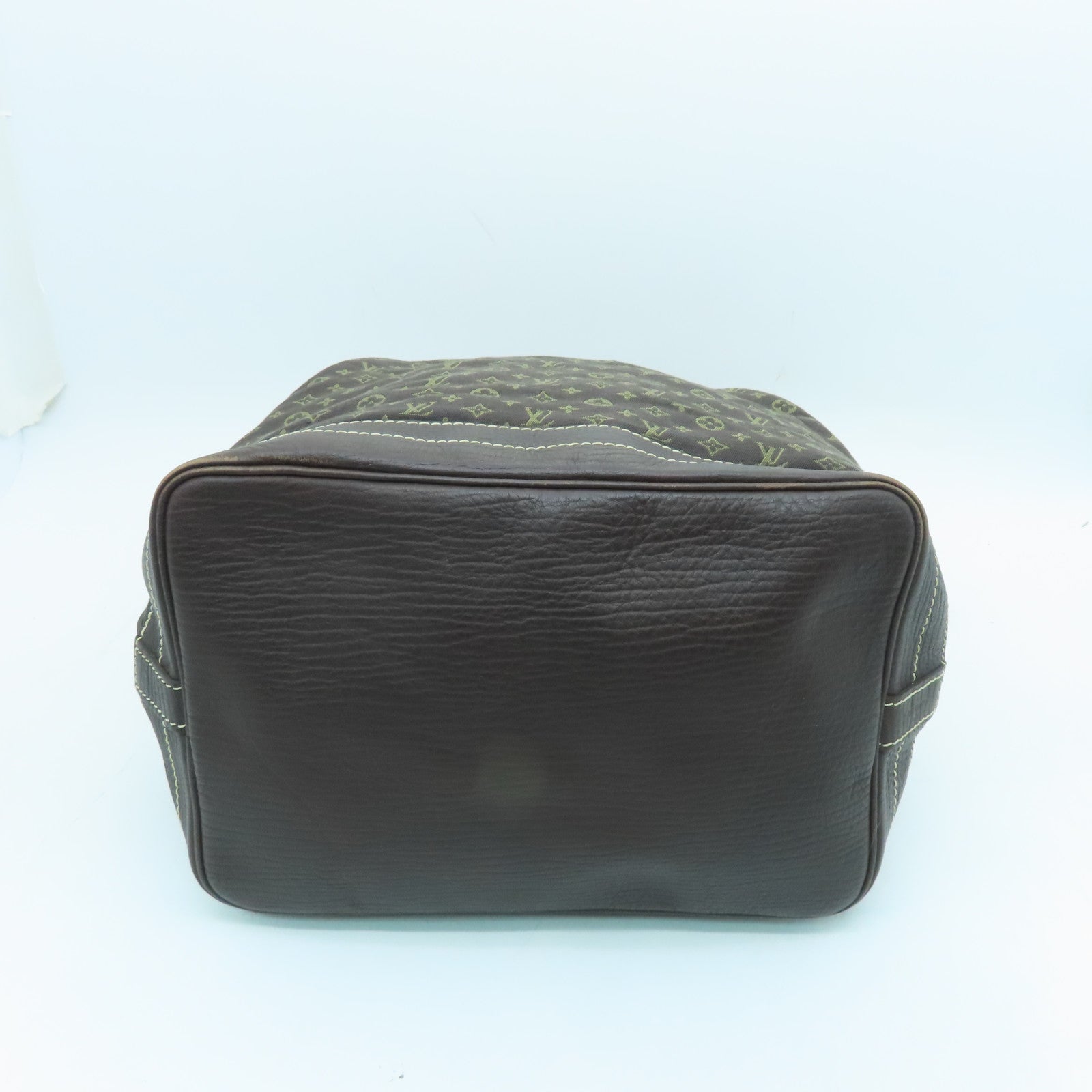 LOUIS VUITTON Monogram Mini Lin Noe Gold Buckle Shoulder Bag Brown