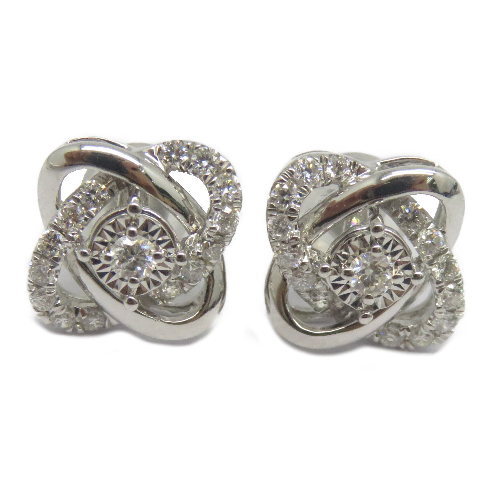JEWELRY 18K白金Diamond Earrings 0.082ct/0.266ct鑽石耳環