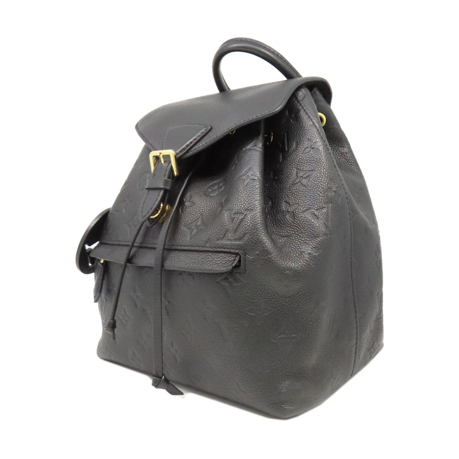 LOUIS VUITTON Monogram Empreinte Montsouris Backpack金扣背包黑色