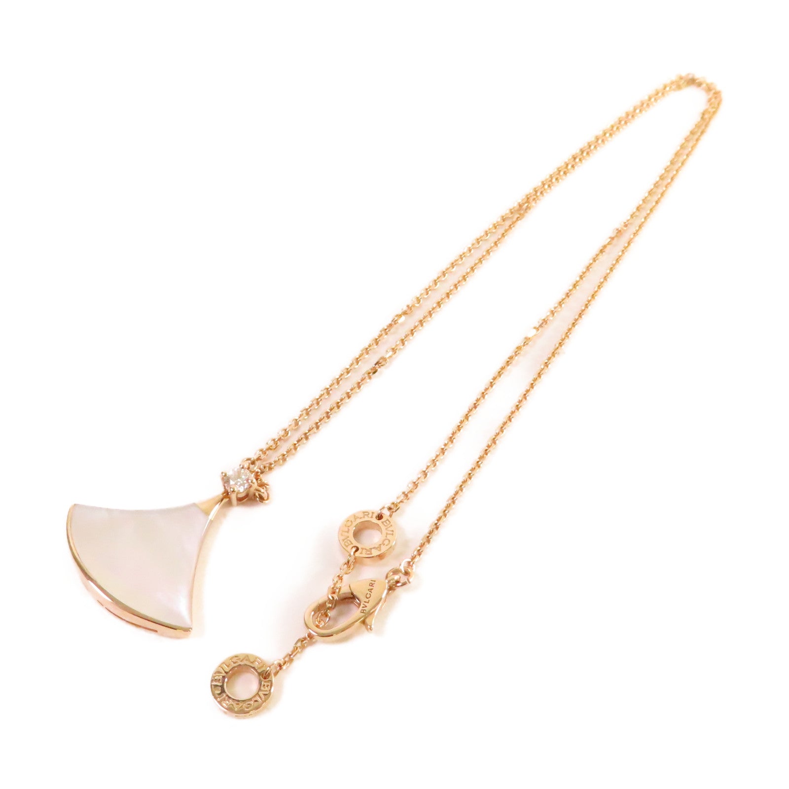 BVLGARI 18K玫瑰金/珍珠母Divas' Dream Necklace項鏈珍珠色/金色