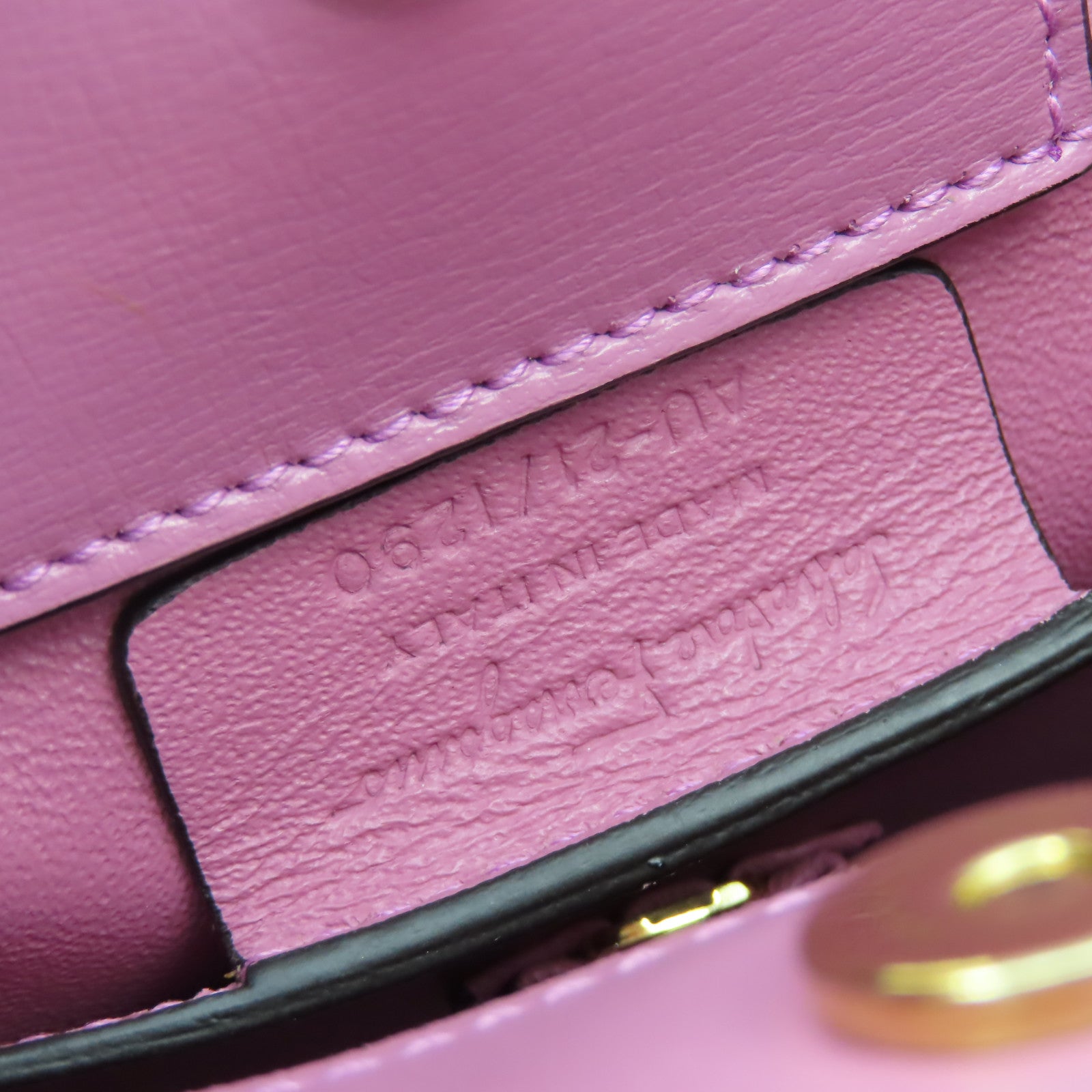 Salvatore Ferragamo 牛皮皮革Chain Shoulder Bag金扣手挽肩背兩用袋暗粉紅色