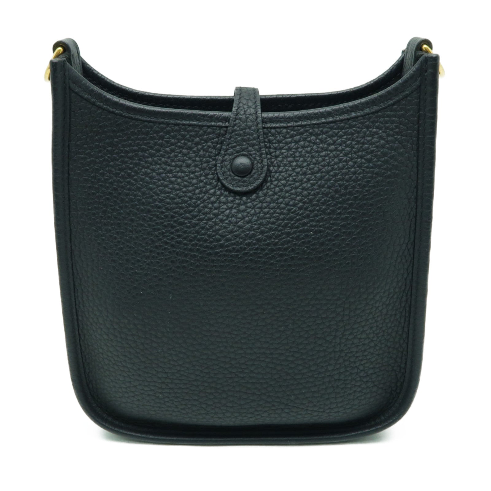 HERMES Clemence皮革Evelyne TPM金扣肩背袋黒色