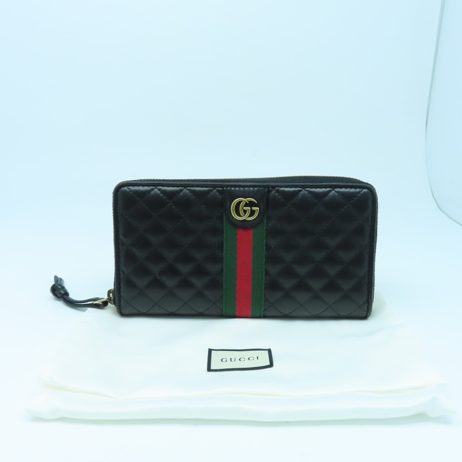 GUCCI cowhide leather Long Wallet long wallet black