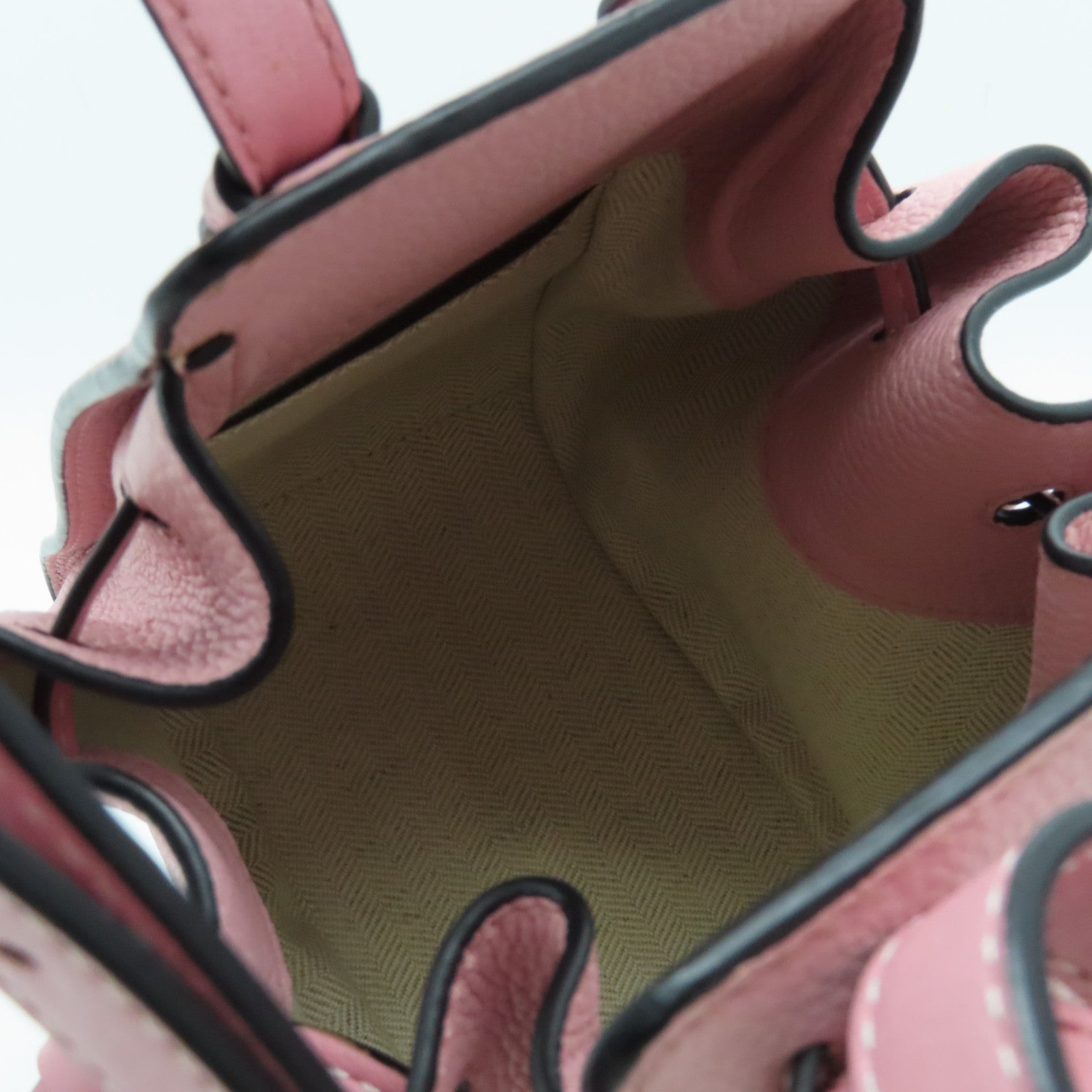 LOEWE Cowhide Leather Mini Hammock Silver Buckle Handle Shoulder Backpack Pink