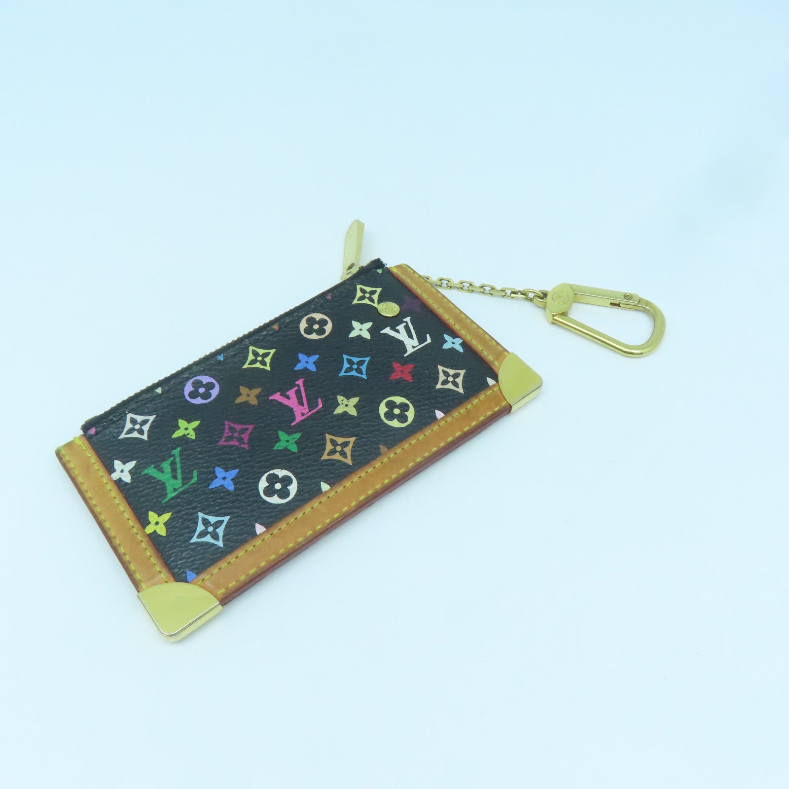LOUIS VUITTON Monogram Multicolore Pochette Cles gold buckle key bag color