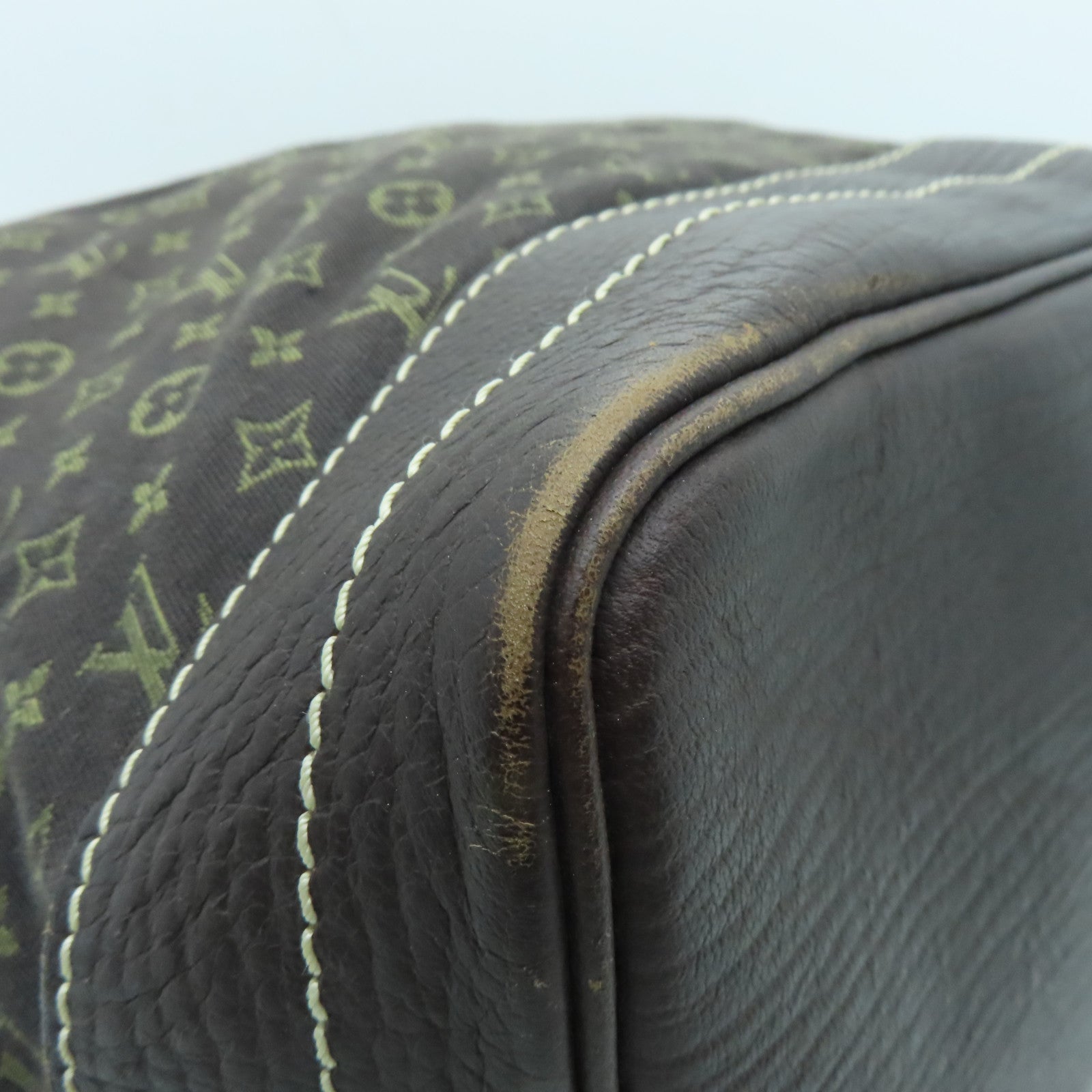 LOUIS VUITTON Monogram Mini Lin Noe Gold Buckle Shoulder Bag Brown