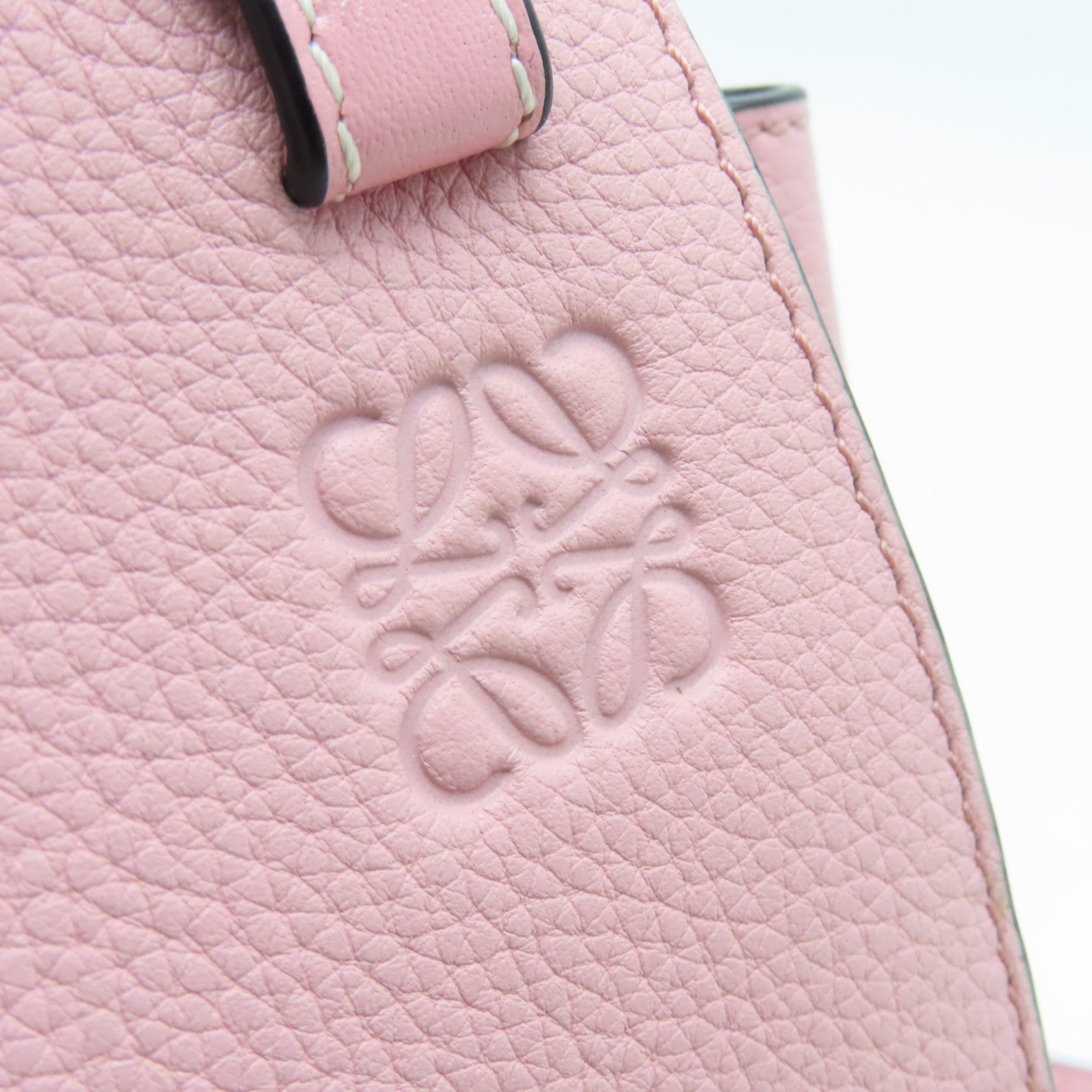 LOEWE Cowhide Leather Mini Hammock Silver Buckle Handle Shoulder Backpack Pink