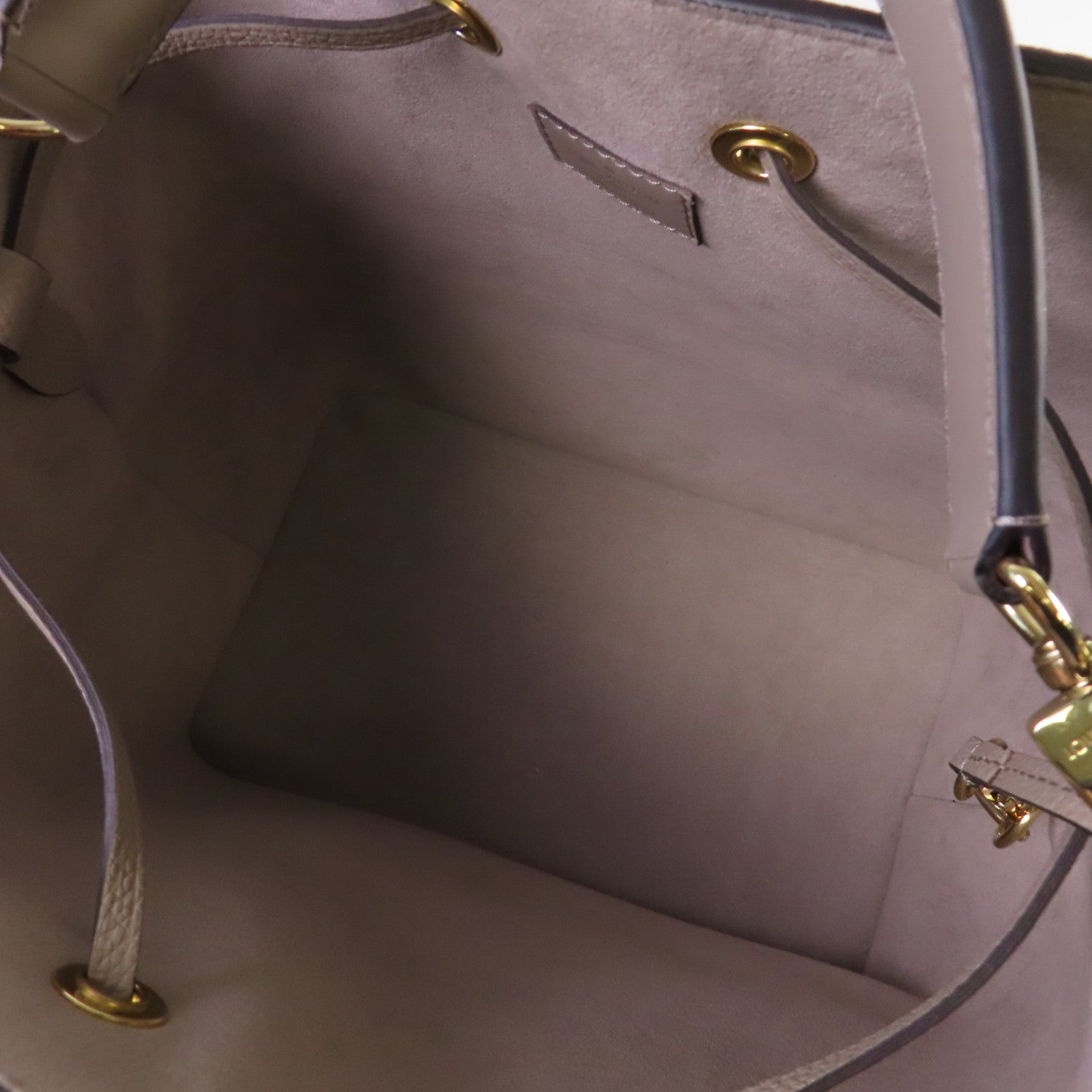 LOUIS VUITTON Monogram Empreinte NeoNoe MM 2way Shoulder Bag金扣手挽肩背兩用袋斑鳩灰色/奶油色