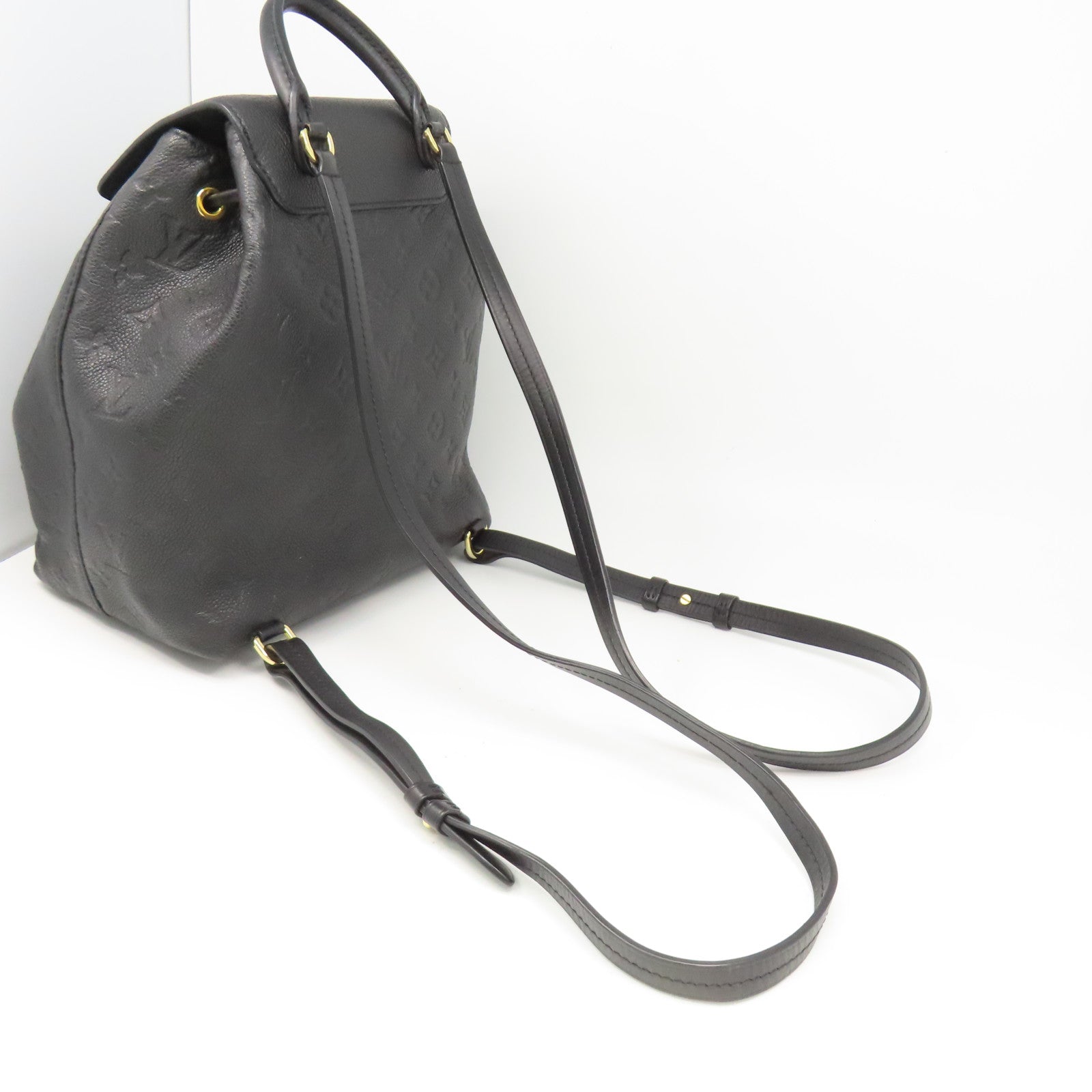 LOUIS VUITTON Monogram Empreinte Montsouris Backpack金扣背包黑色