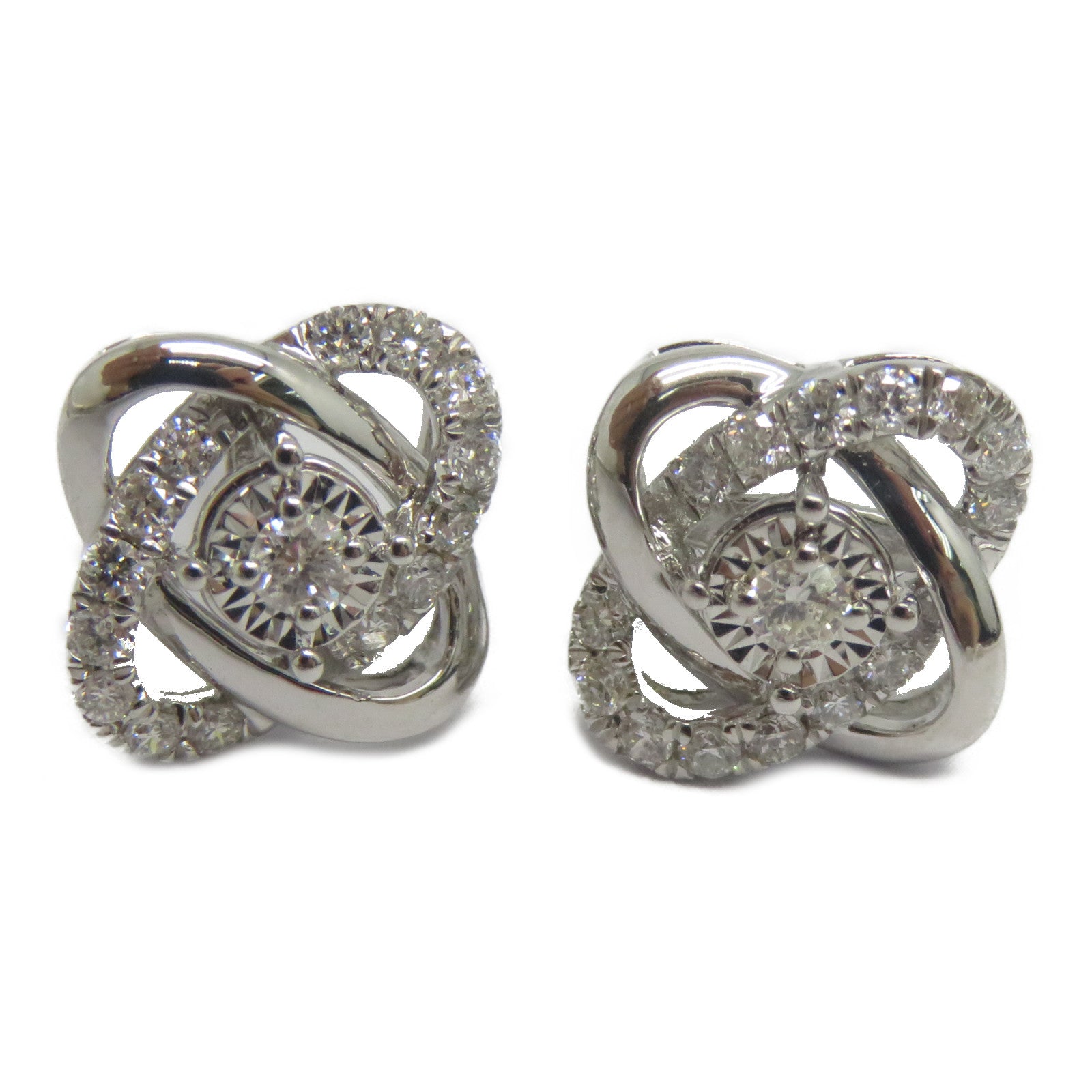 JEWELRY 18K白金Diamond Earrings 0.082ct/0.266ct鑽石耳環