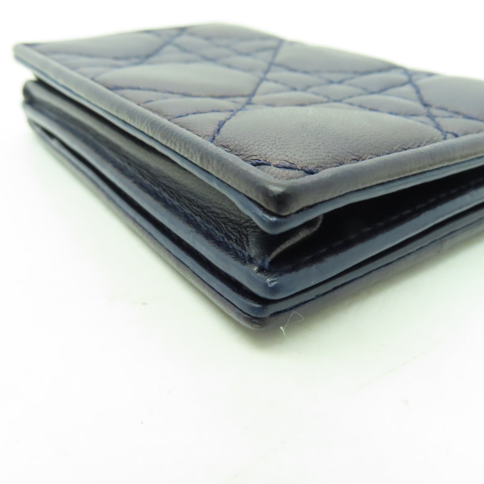 Dior 羊皮皮革Card Case金扣卡片套深藍色