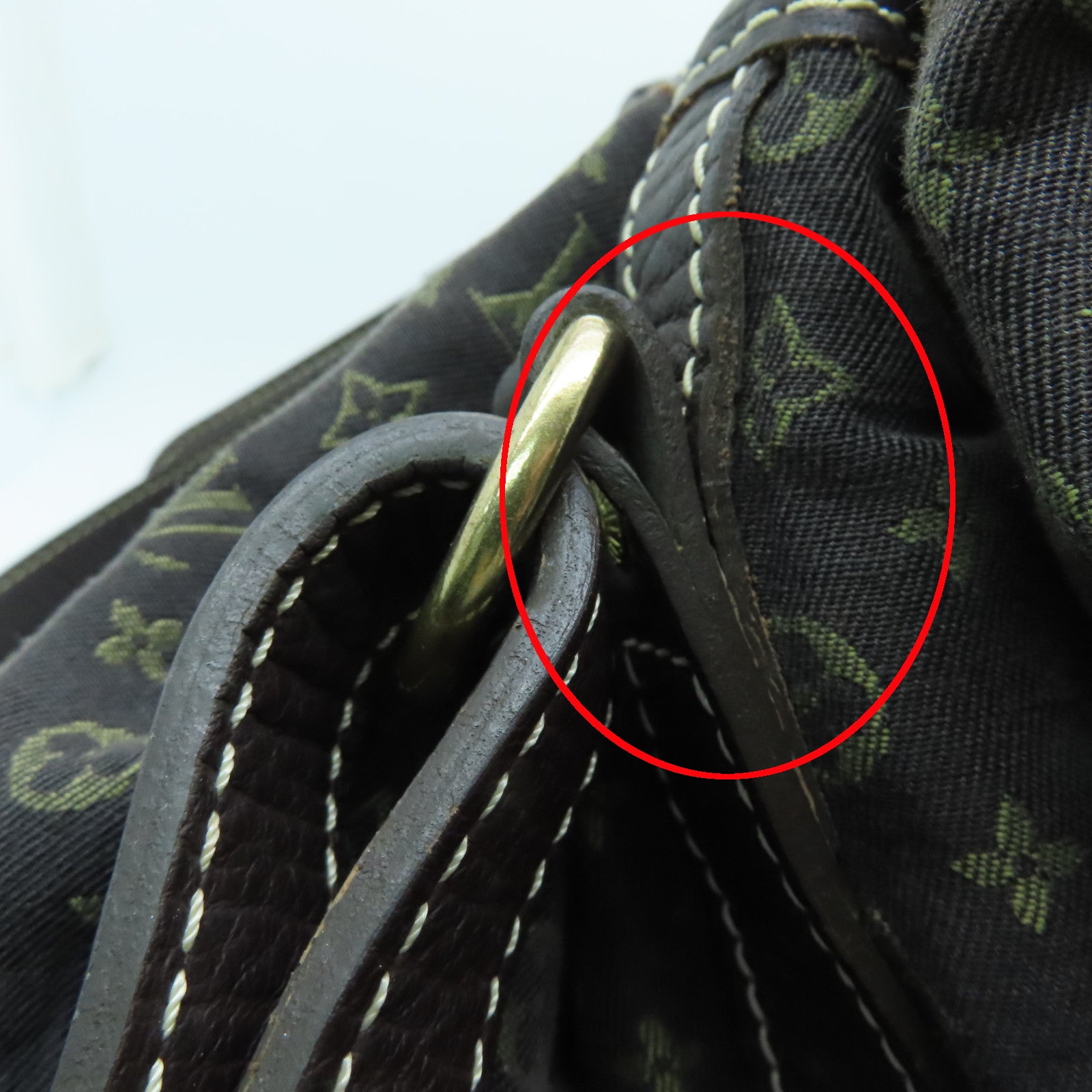 LOUIS VUITTON Monogram Mini Lin Noe Gold Buckle Shoulder Bag Brown