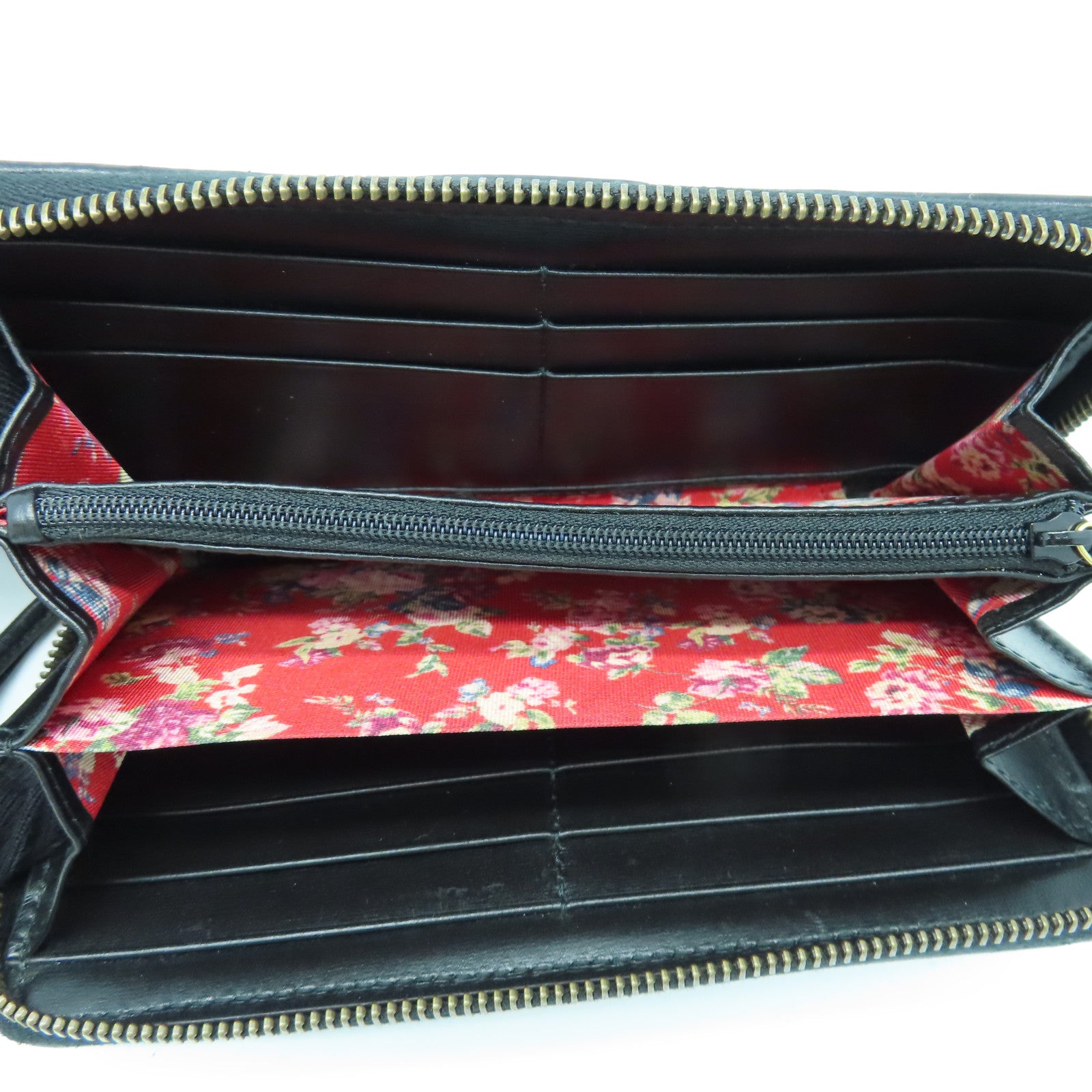 GUCCI cowhide leather Long Wallet long wallet black