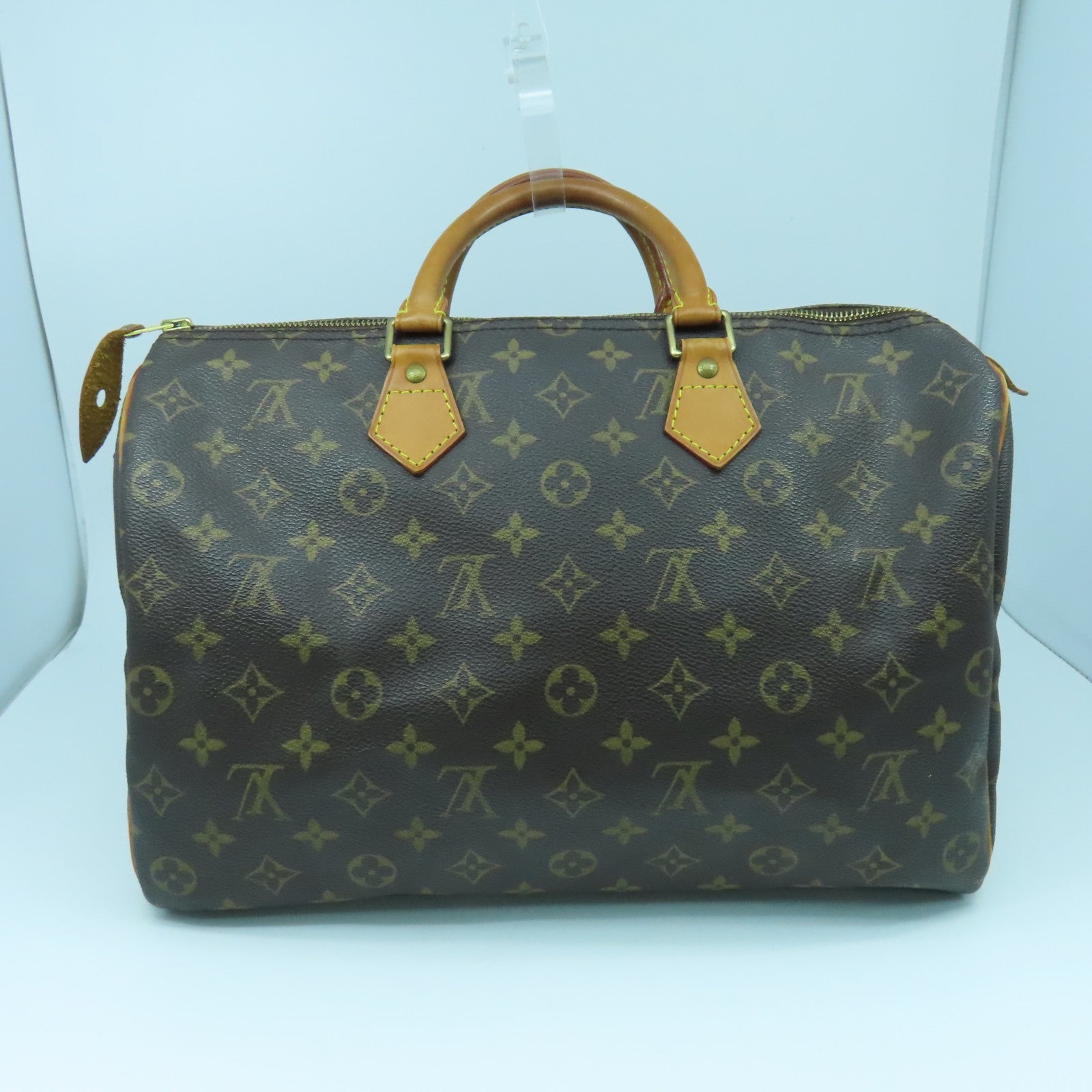 LOUIS VUITTON Monogram Speedy 35金扣手挽袋啡色