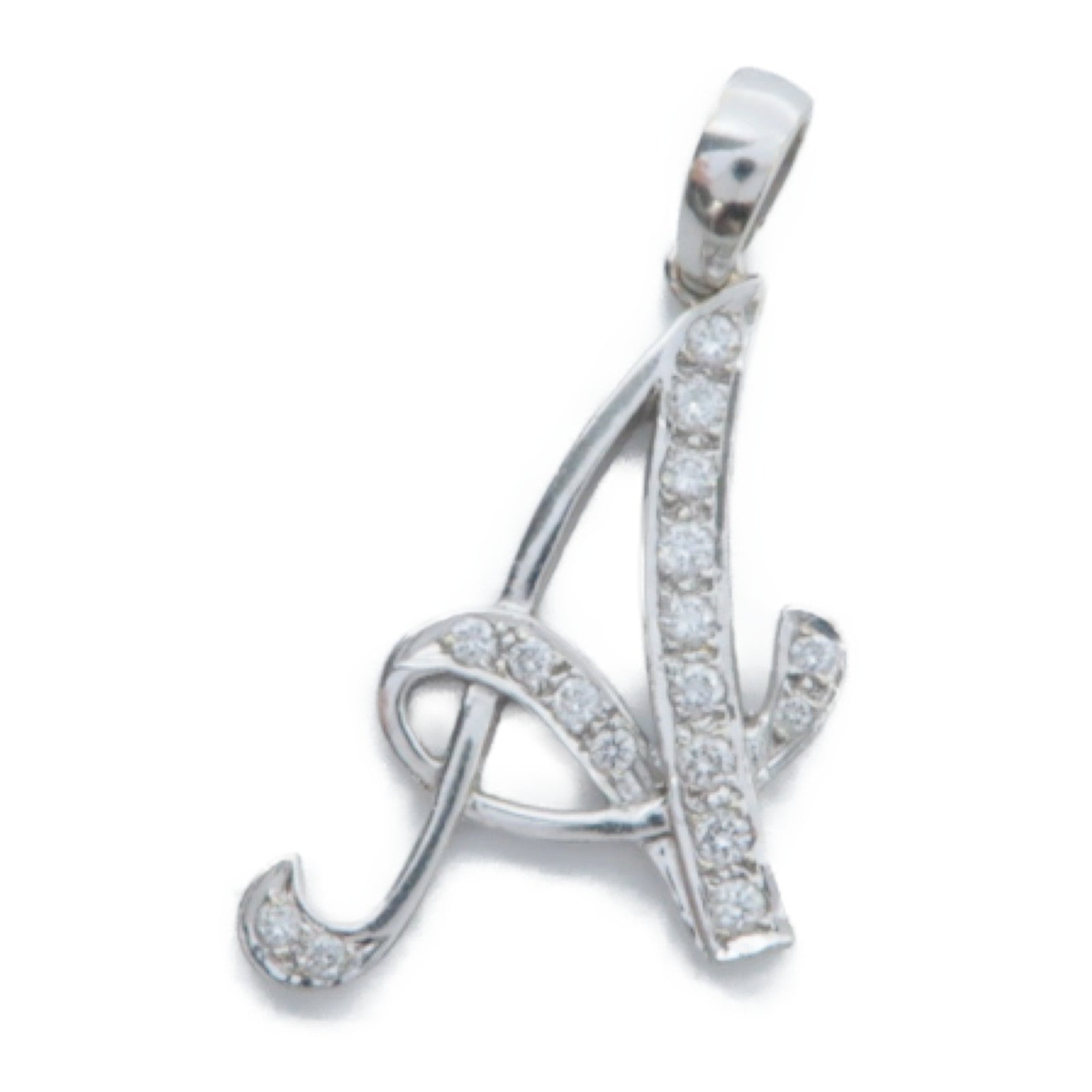 JEWELRY 18K白金Diamond Pendant Top吊墜銀色