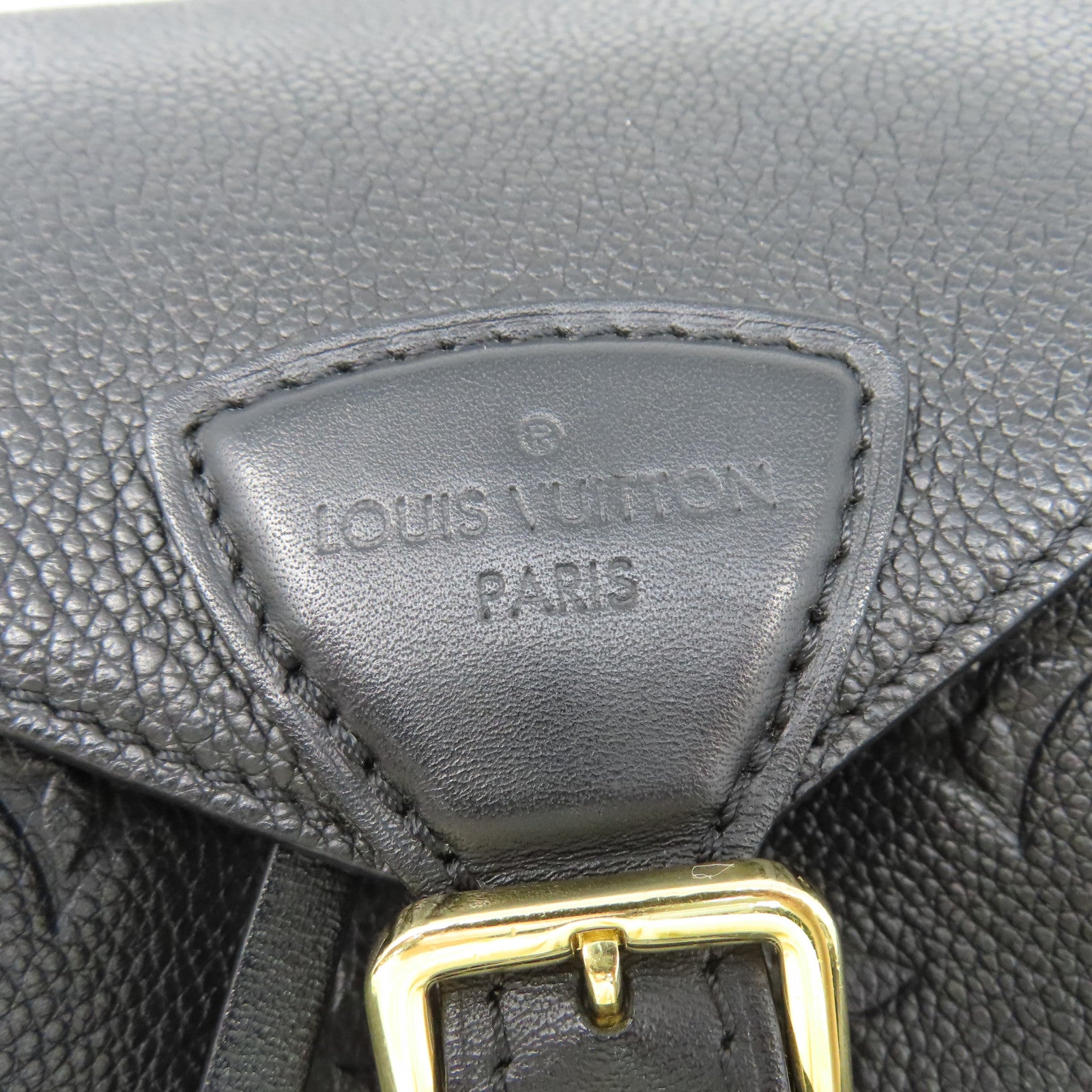 LOUIS VUITTON Monogram Empreinte Montsouris Backpack金扣背包黑色