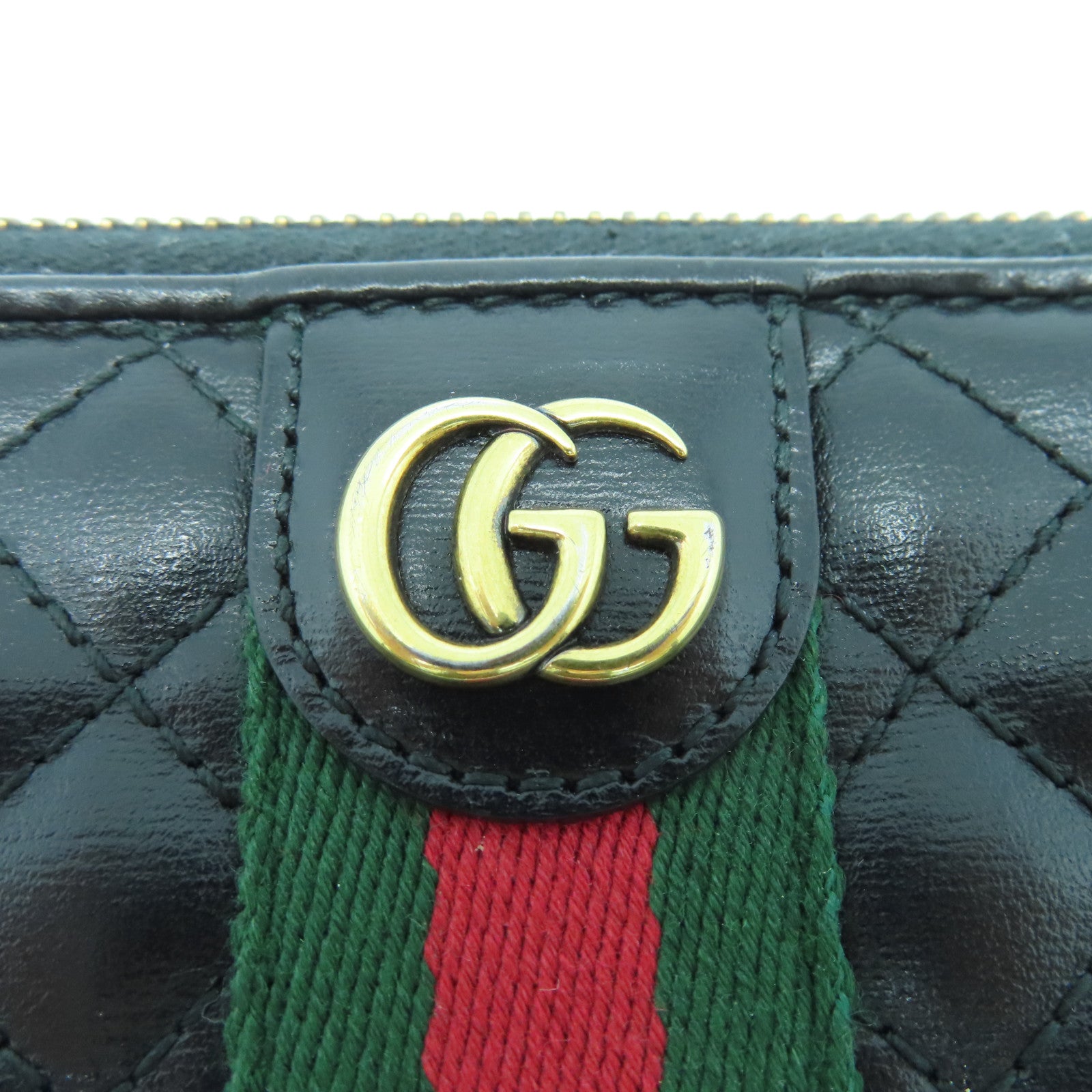 GUCCI cowhide leather Long Wallet long wallet black