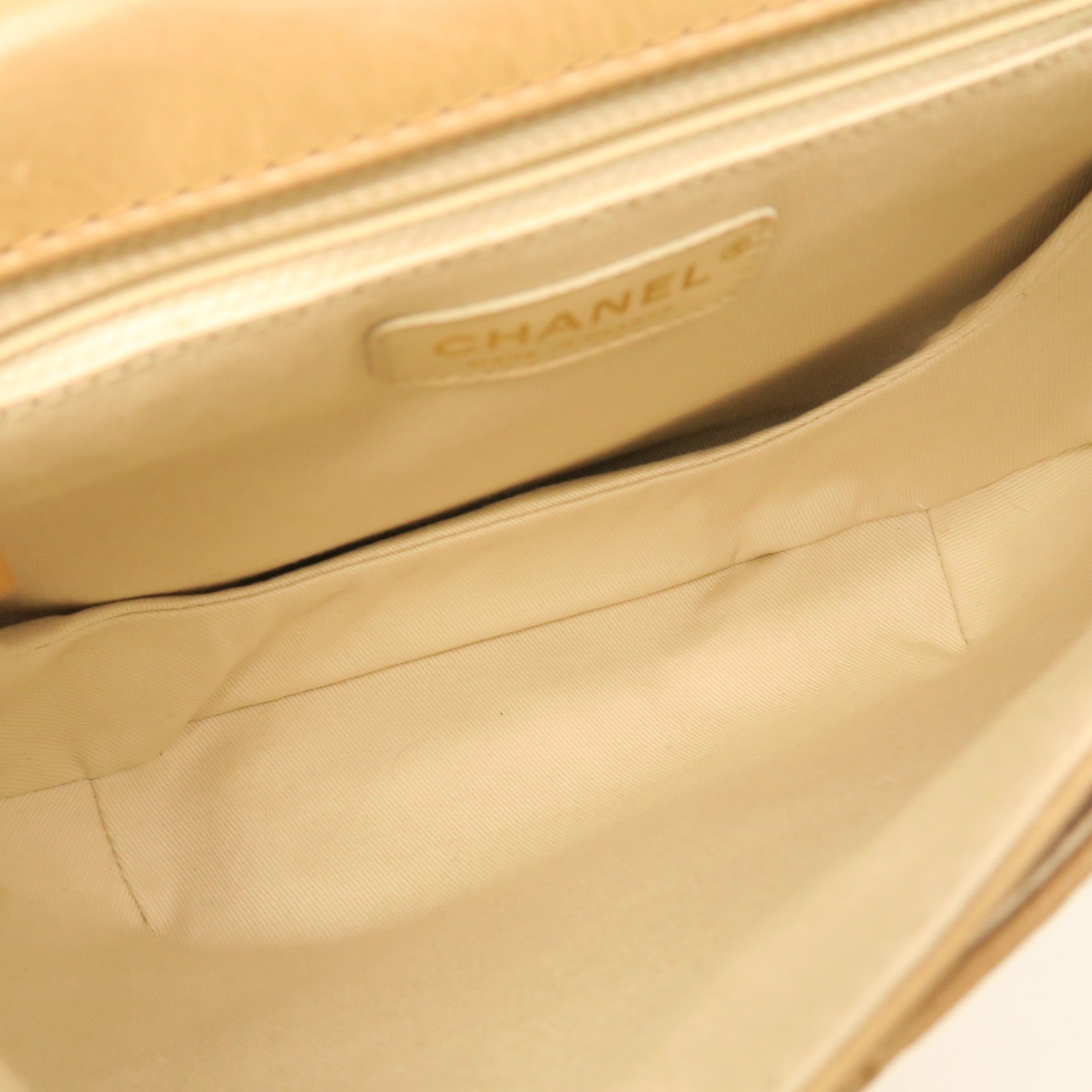 CHANEL rhombic cowhide leather Chain Shoulder silver buckle chain shoulder bag beige