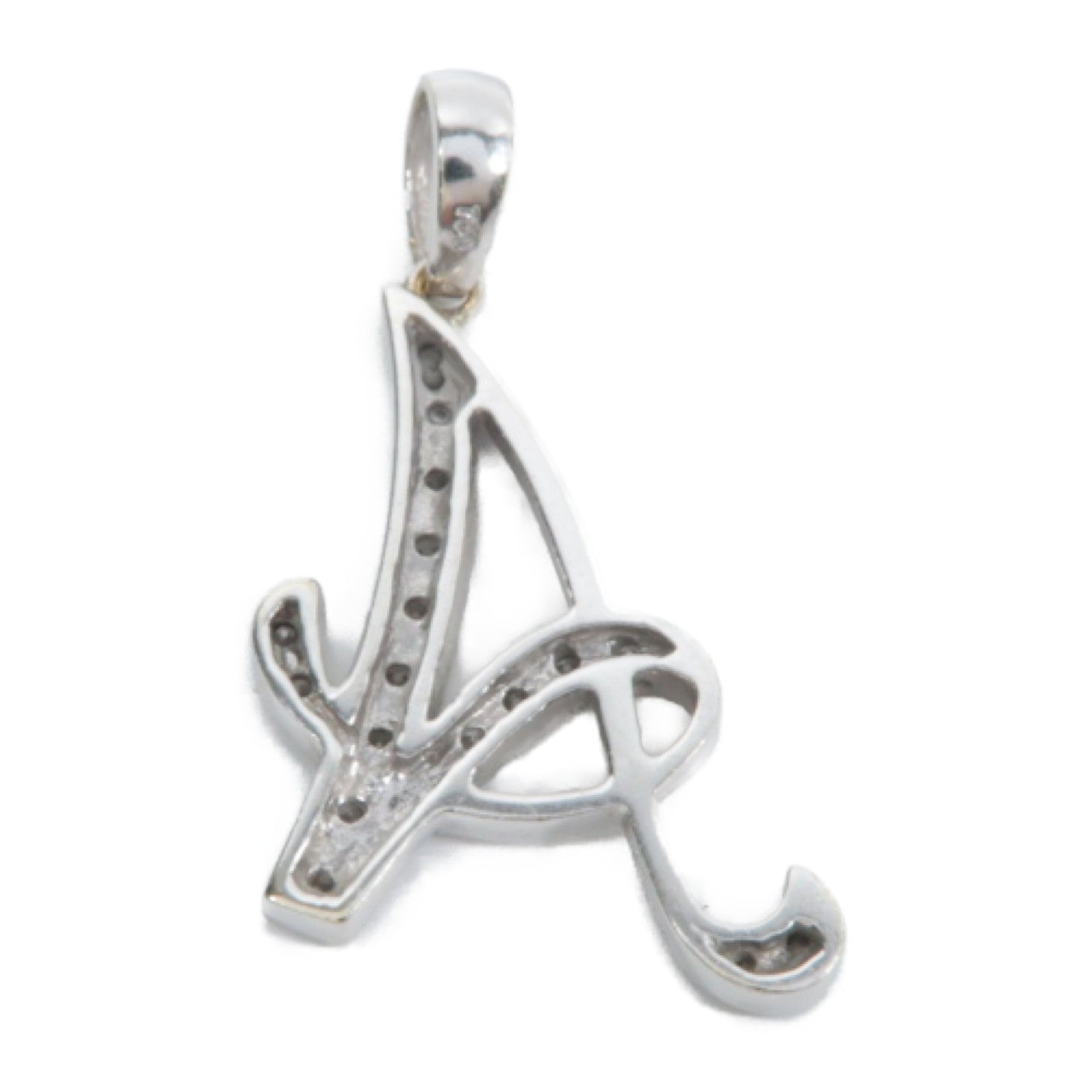 JEWELRY 18K白金Diamond Pendant Top吊墜銀色