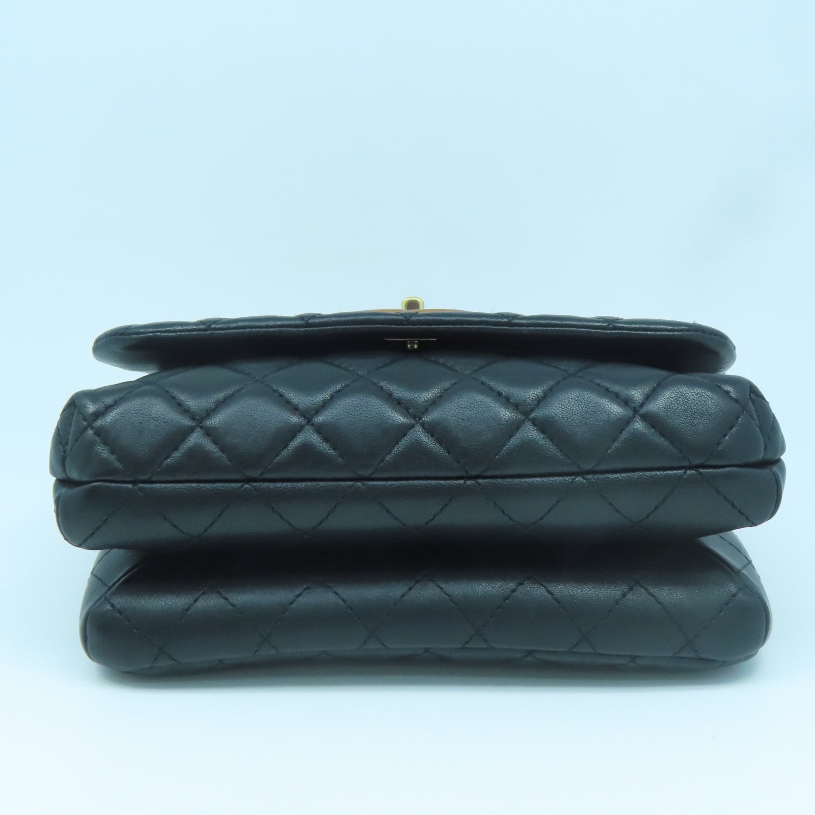 CHANEL Rhombus Sheepskin Leather Chain Shoulder Gold Buckle Handle Shoulder Back Dual-purpose Bag Black