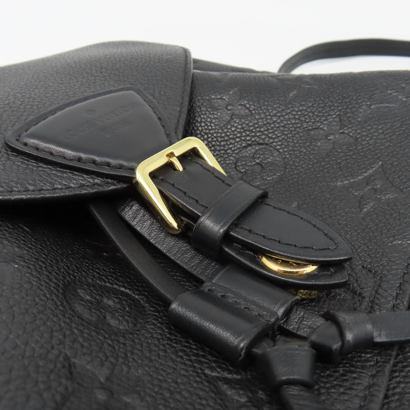 LOUIS VUITTON Monogram Empreinte Montsouris Backpack金扣背包黑色