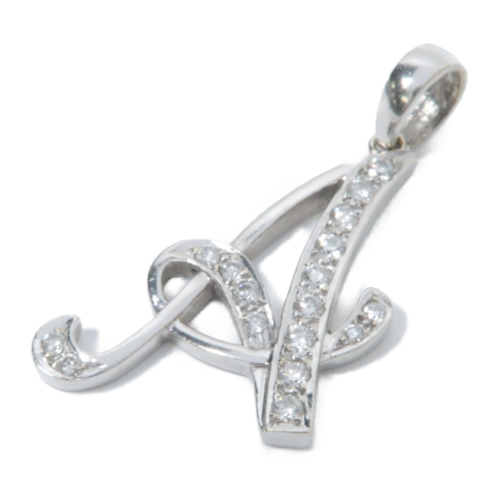 JEWELRY 18K白金Diamond Pendant Top吊墜銀色