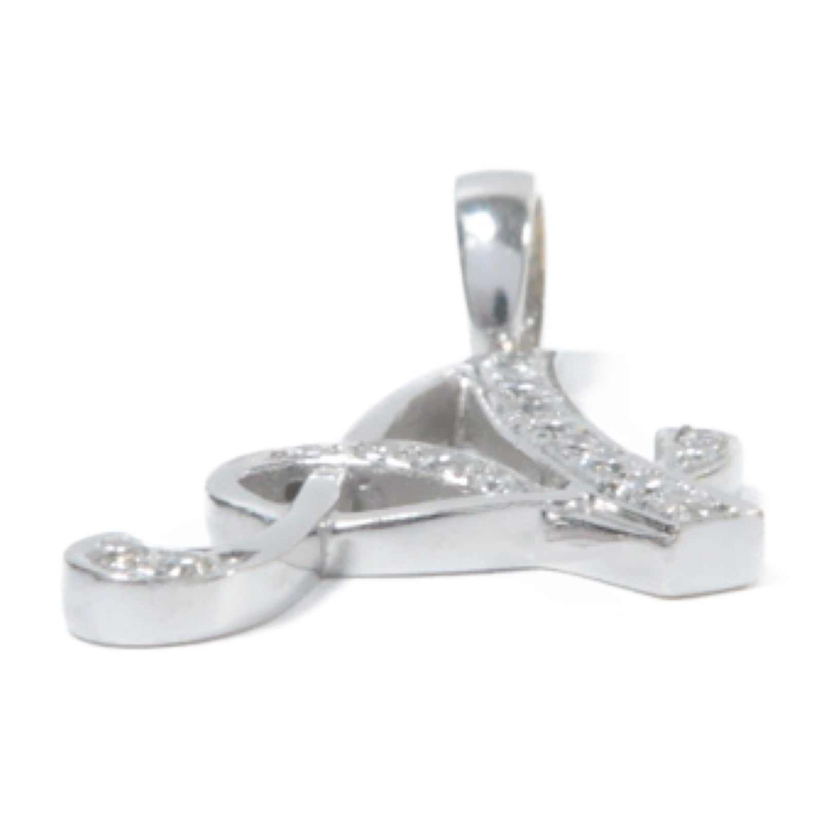 JEWELRY 18K白金Diamond Pendant Top吊墜銀色