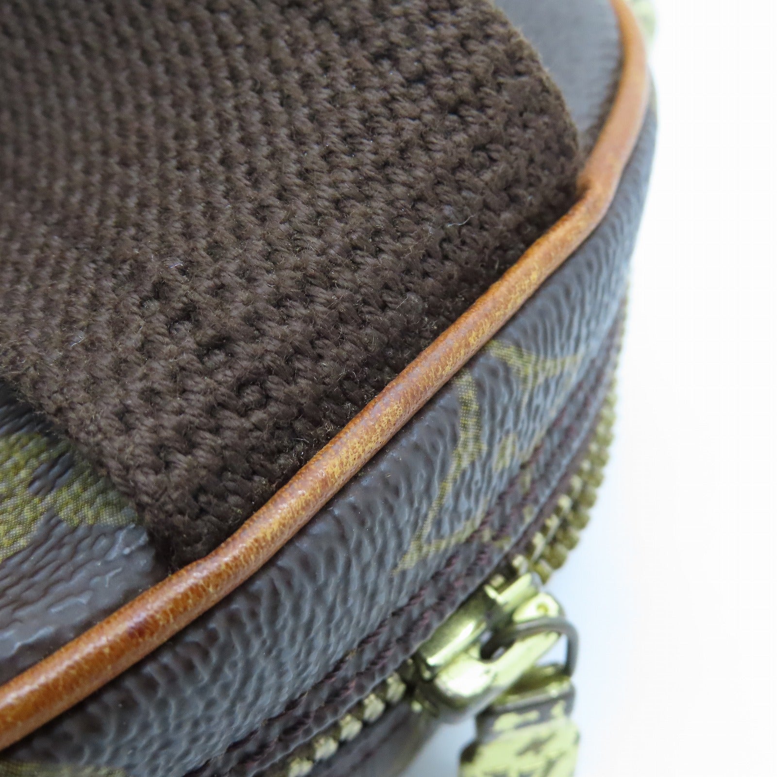 LOUIS VUITTON Monogram Pochette Gange Gold Buckle Belt Bag Brown