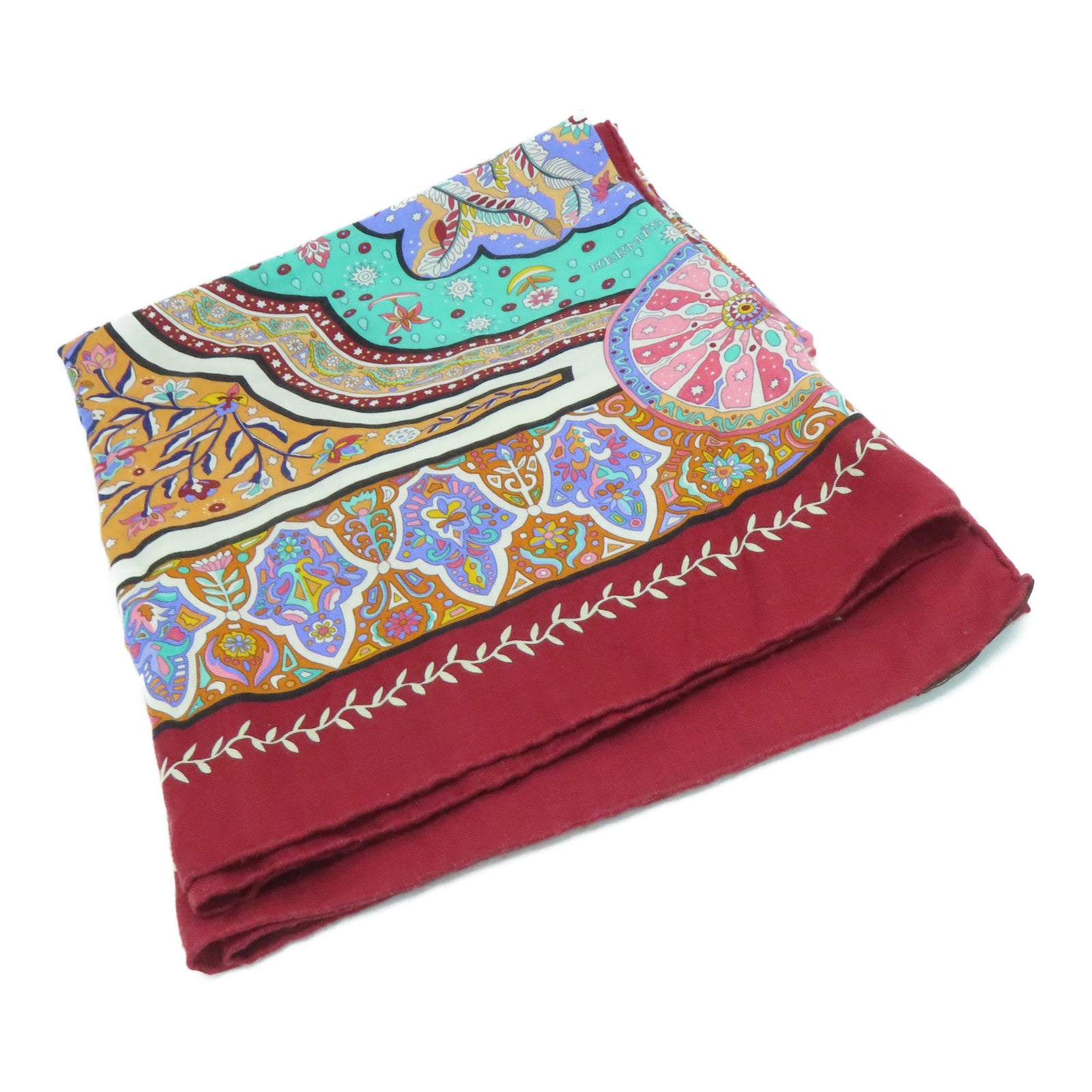 HERMES Cashmere/Silk Scarf 140丝巾彩色
