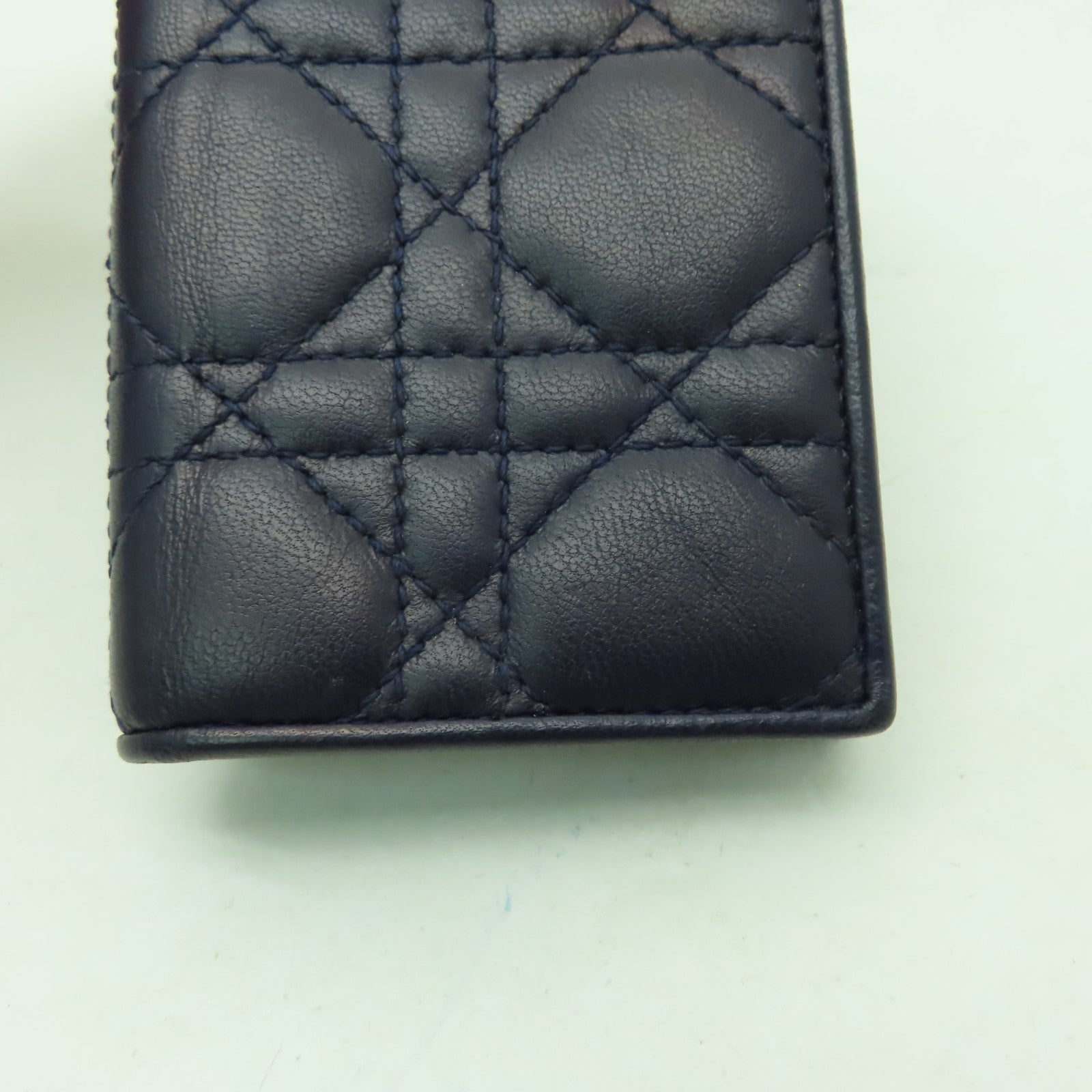 Dior 羊皮皮革Card Case金扣卡片套深藍色