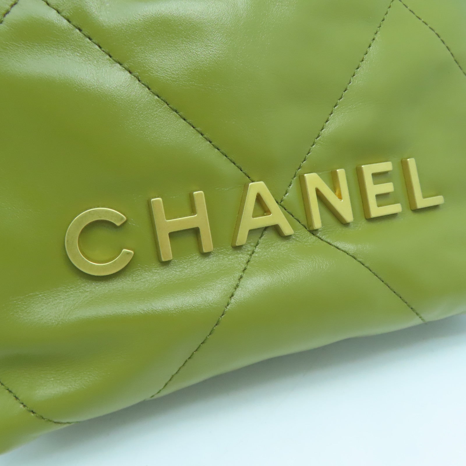CHANEL 【激減優惠】牛皮皮革Chain Shoulder金扣鏈帶肩背袋綠色